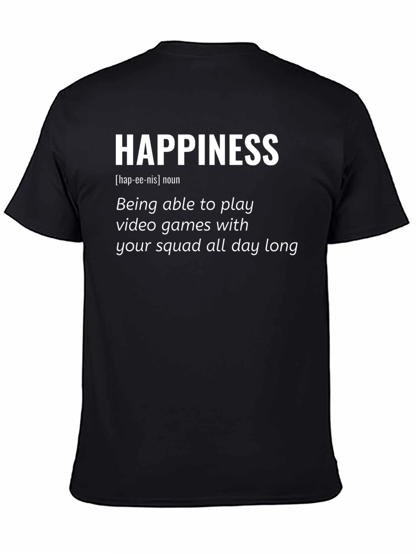Happiness Video Gamer Black T-Shirt