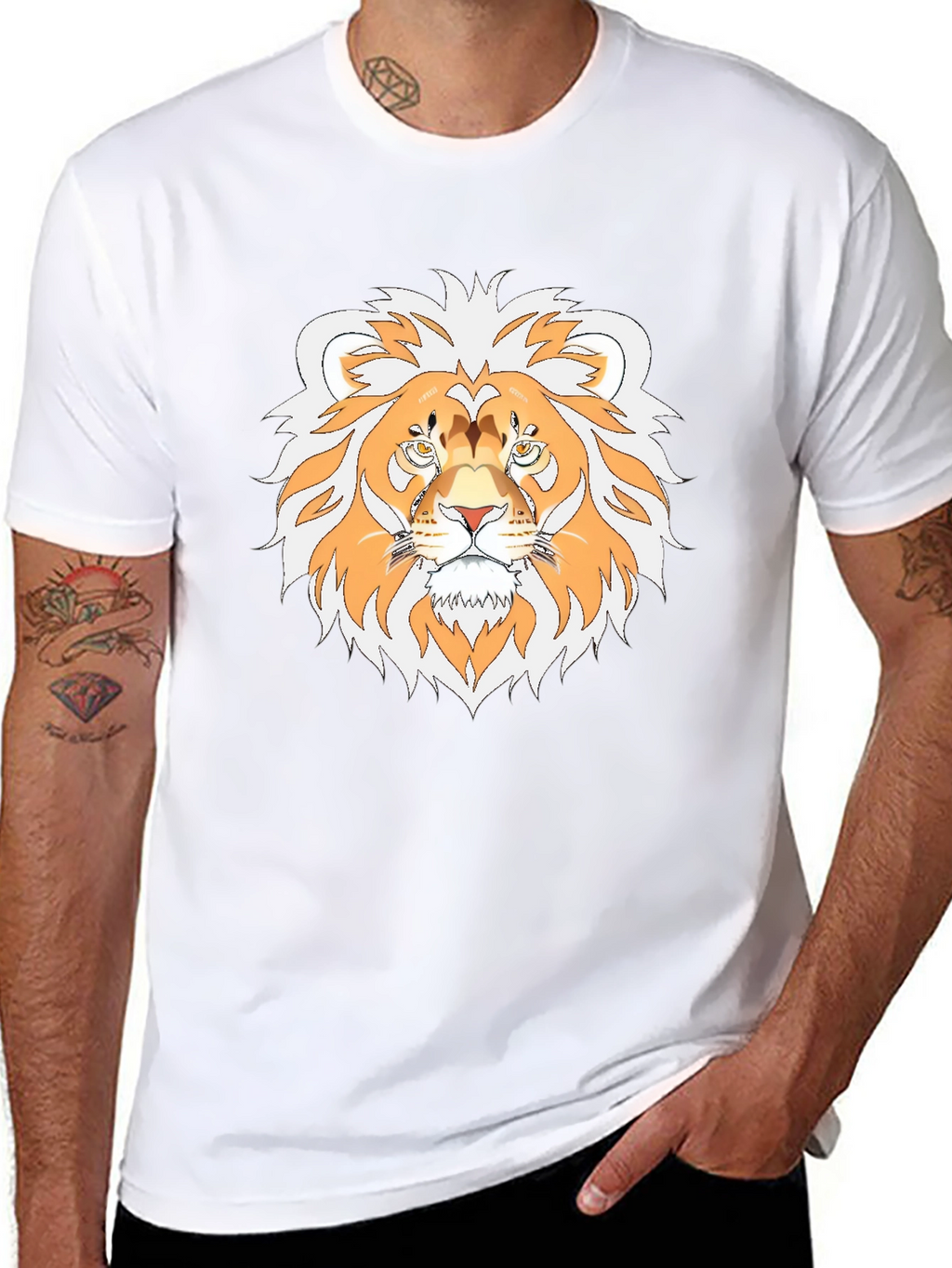 Lion Graphic T-Shirt - Stylish Animal Tee