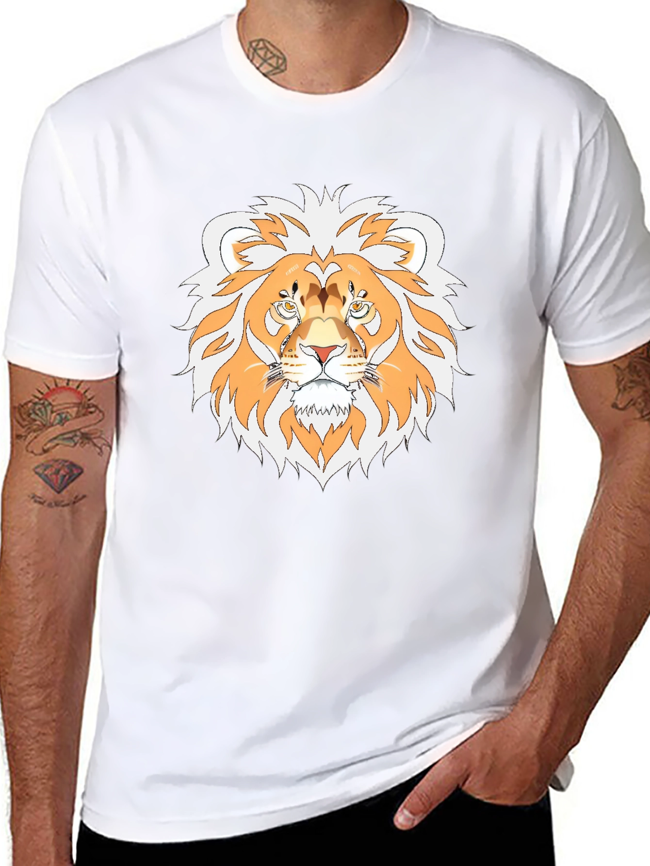 Lion Graphic T-Shirt - Stylish Animal Tee