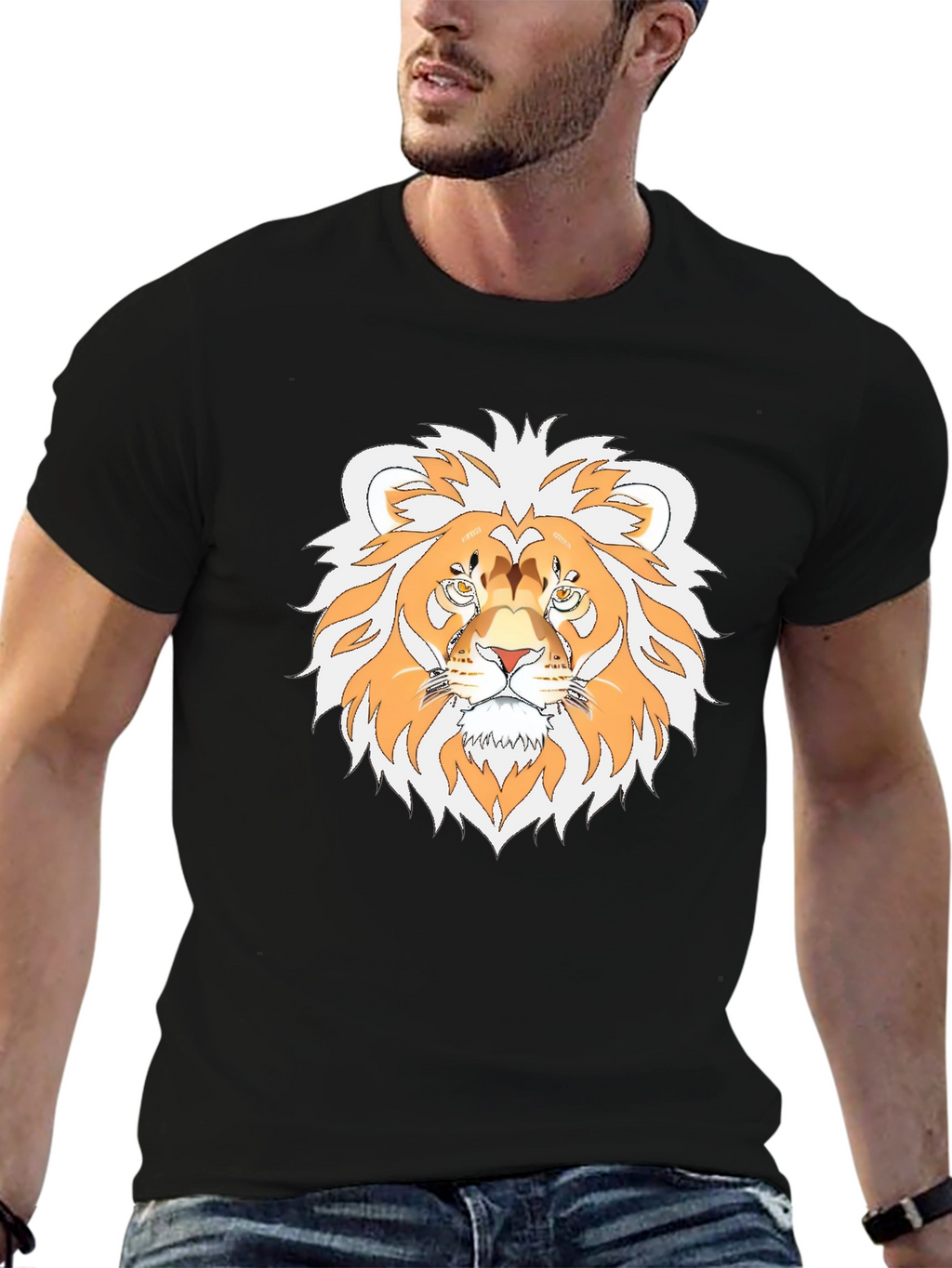 Lion Graphic T-Shirt - Stylish Animal Tee