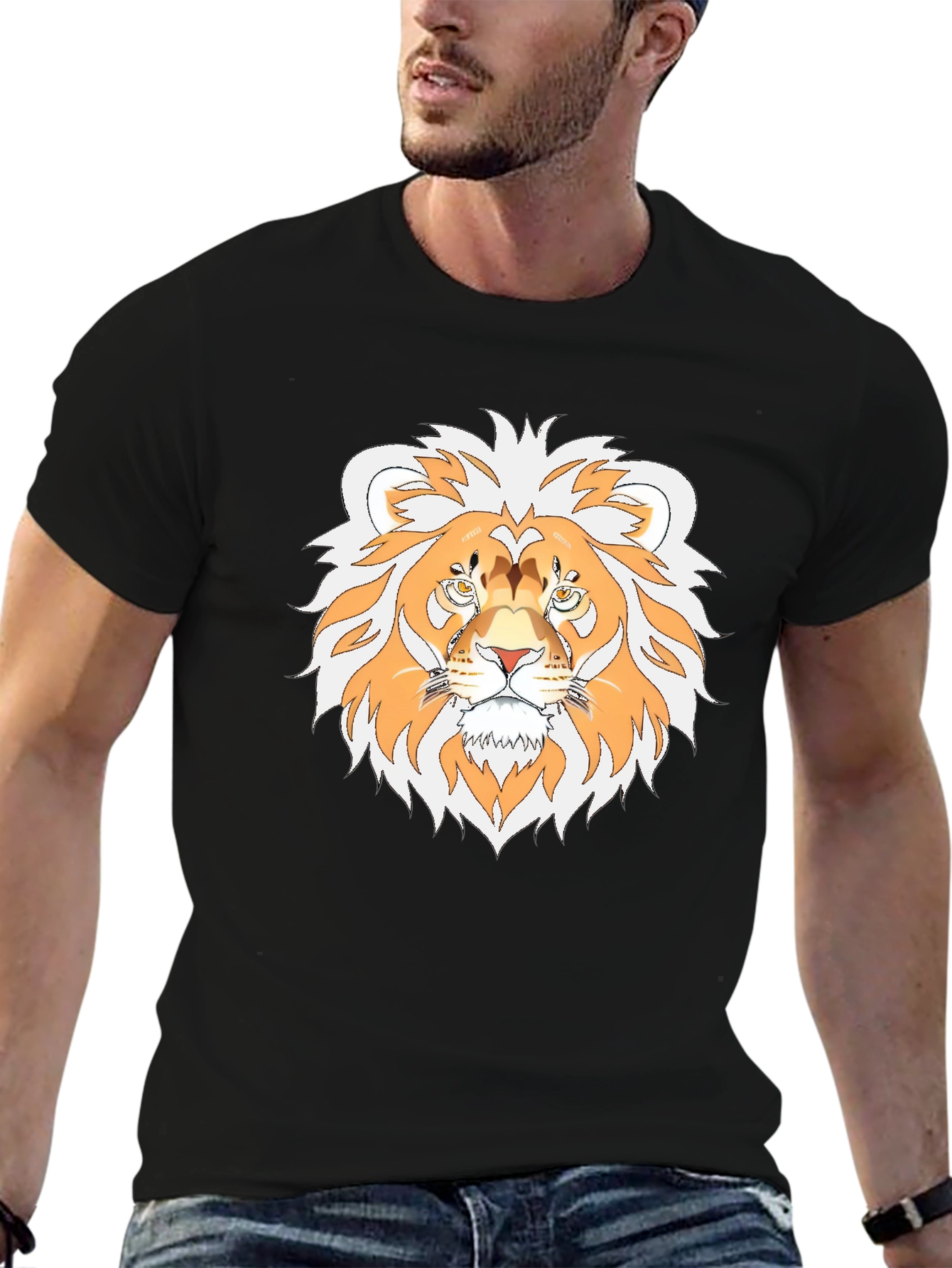 Lion Graphic T-Shirt - Stylish Animal Tee