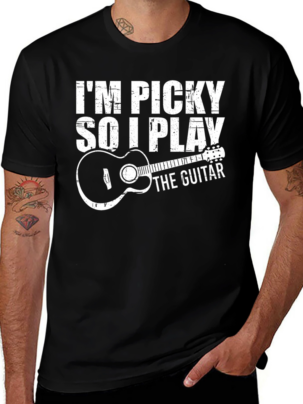 Picky Guitar Player Graphic T-Shirt