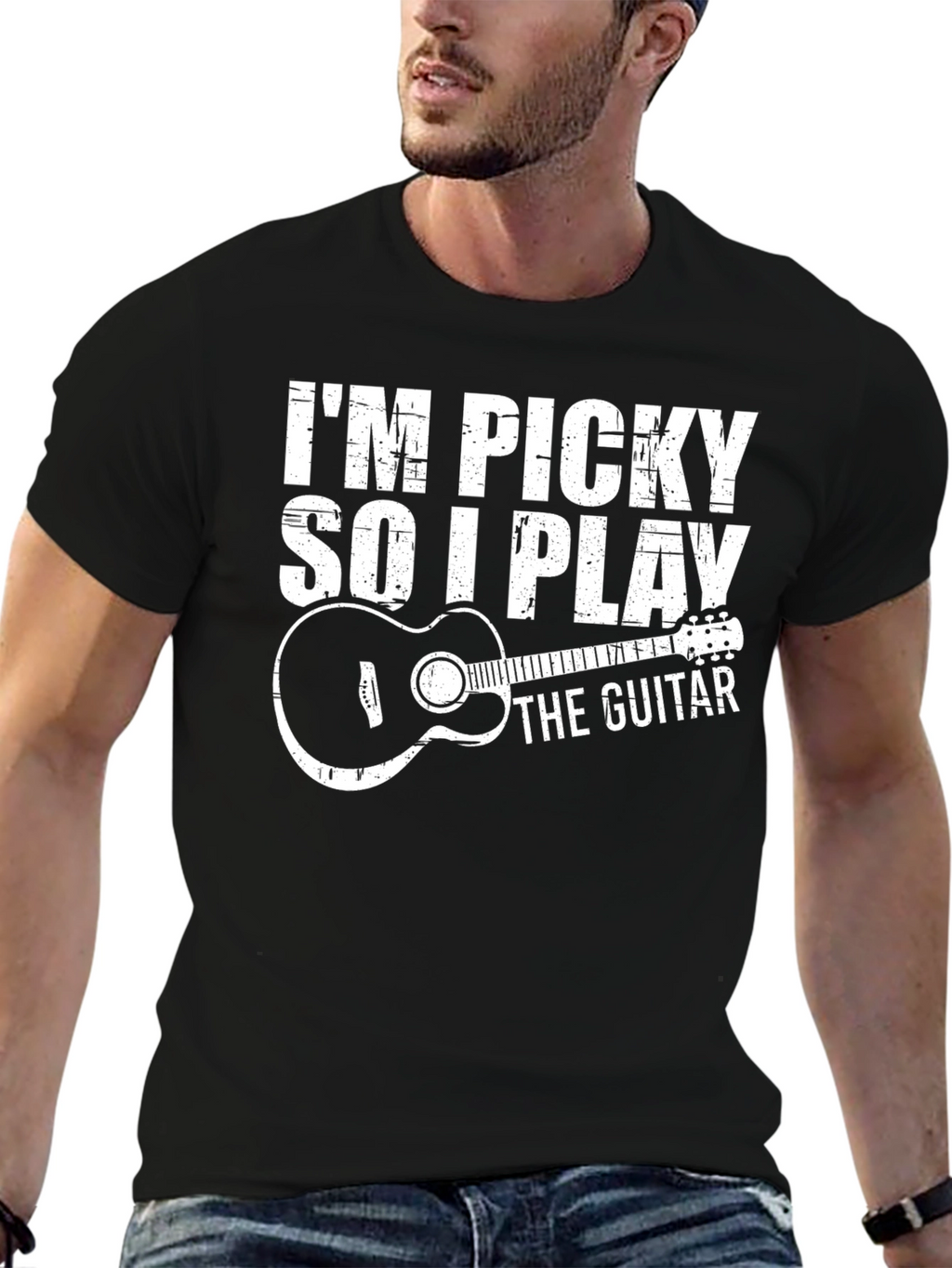 Picky Guitar Player Graphic T-Shirt