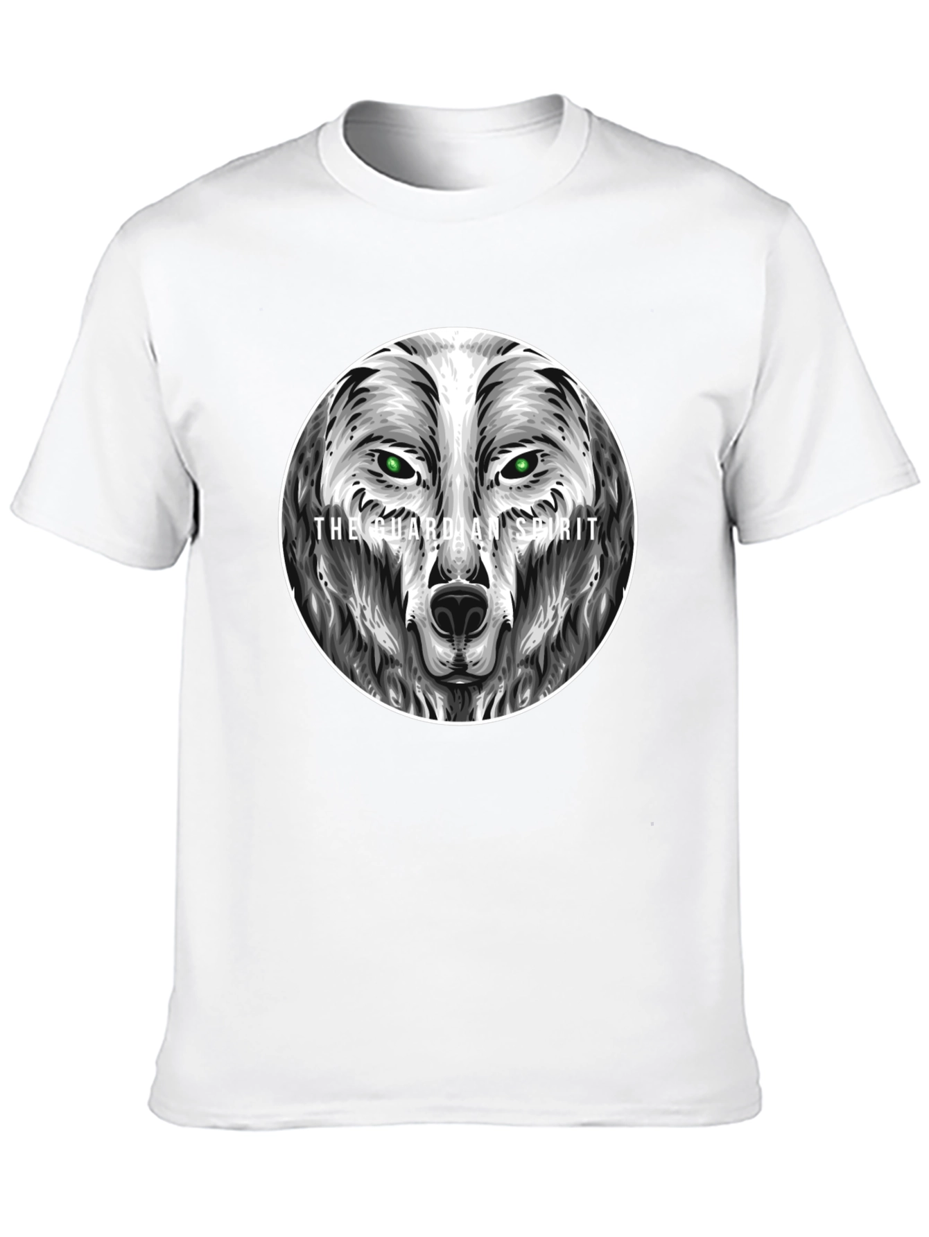 Guardian Spirit Wolf Graphic T-Shirt - Black