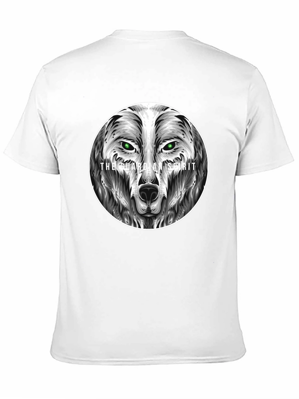 Guardian Spirit Wolf Graphic T-Shirt - Black