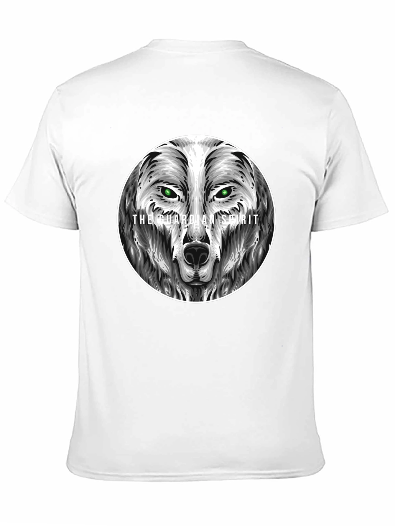 Guardian Spirit Wolf Graphic T-Shirt - Black