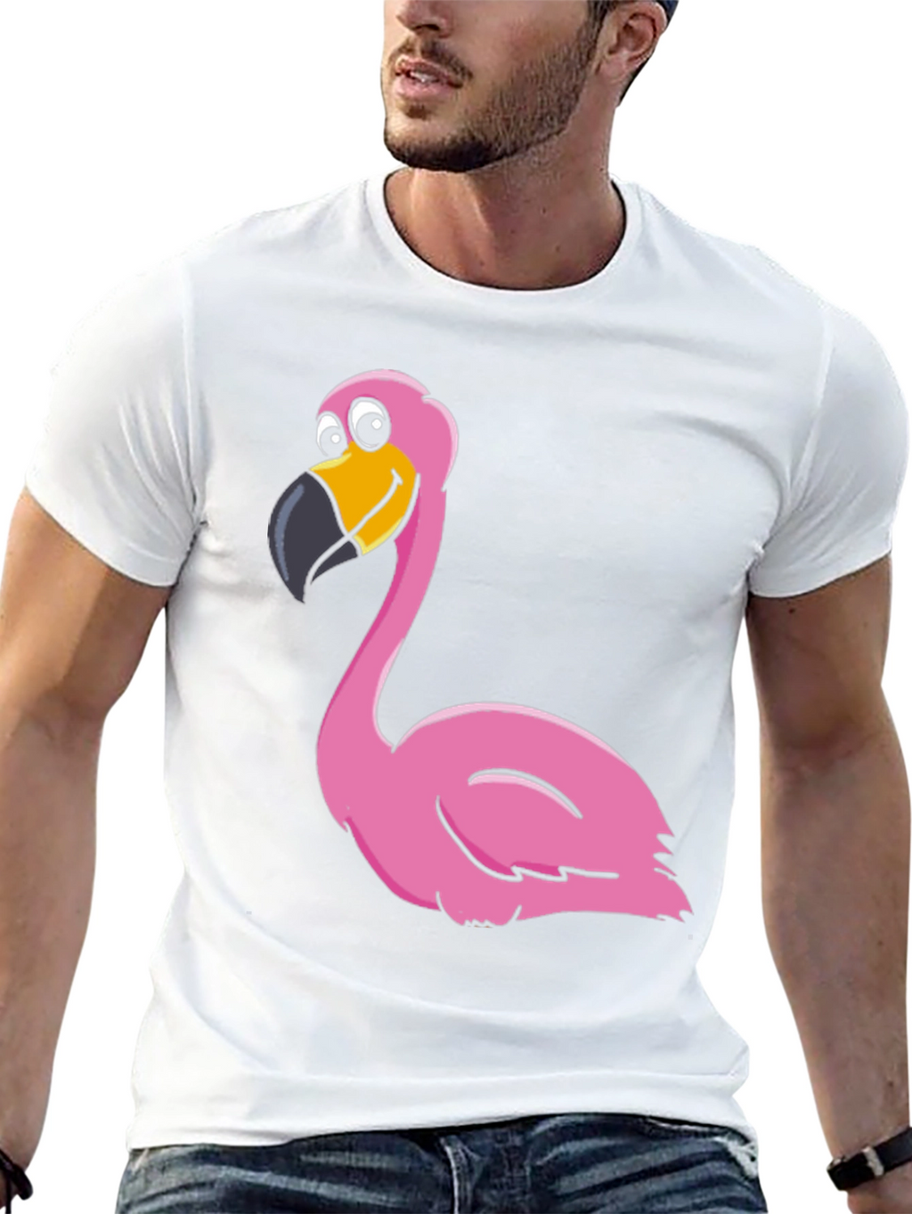 Funny Flamingo Graphic Print Tee