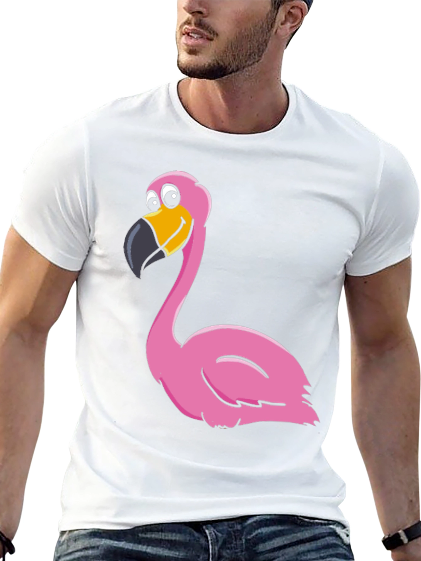 Funny Flamingo Graphic Print Tee