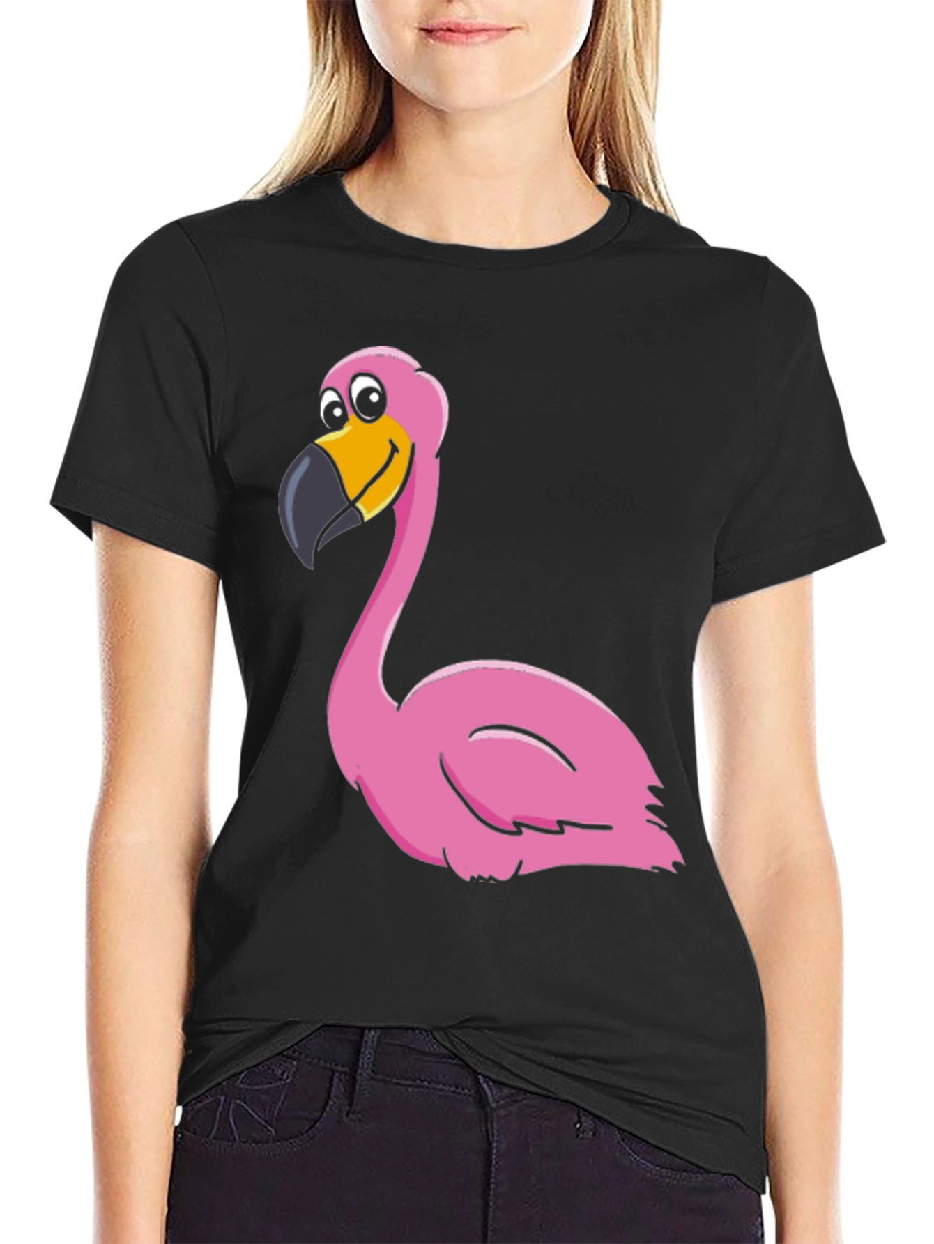 Funny Flamingo Graphic Print Tee