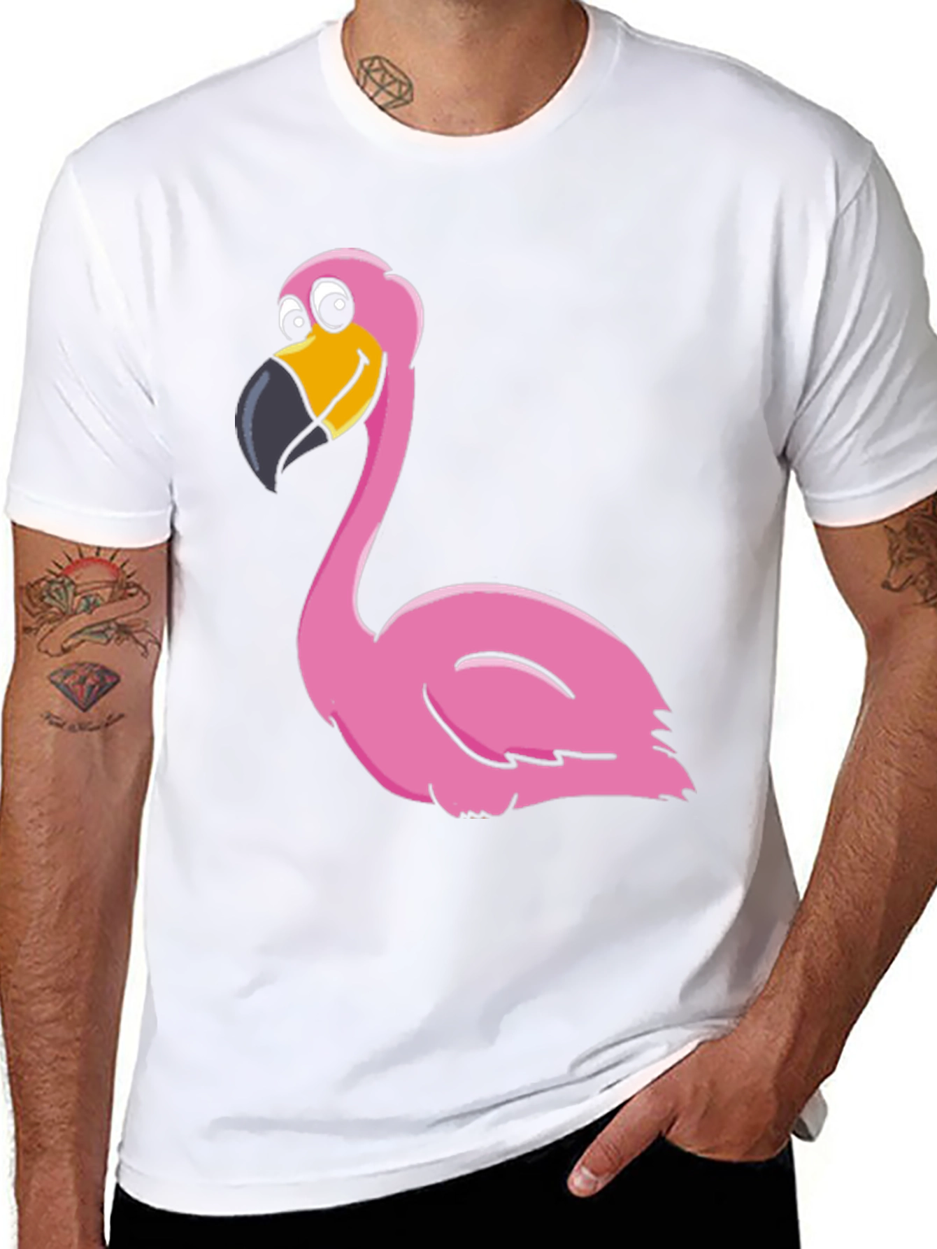 Funny Flamingo Graphic Print Tee