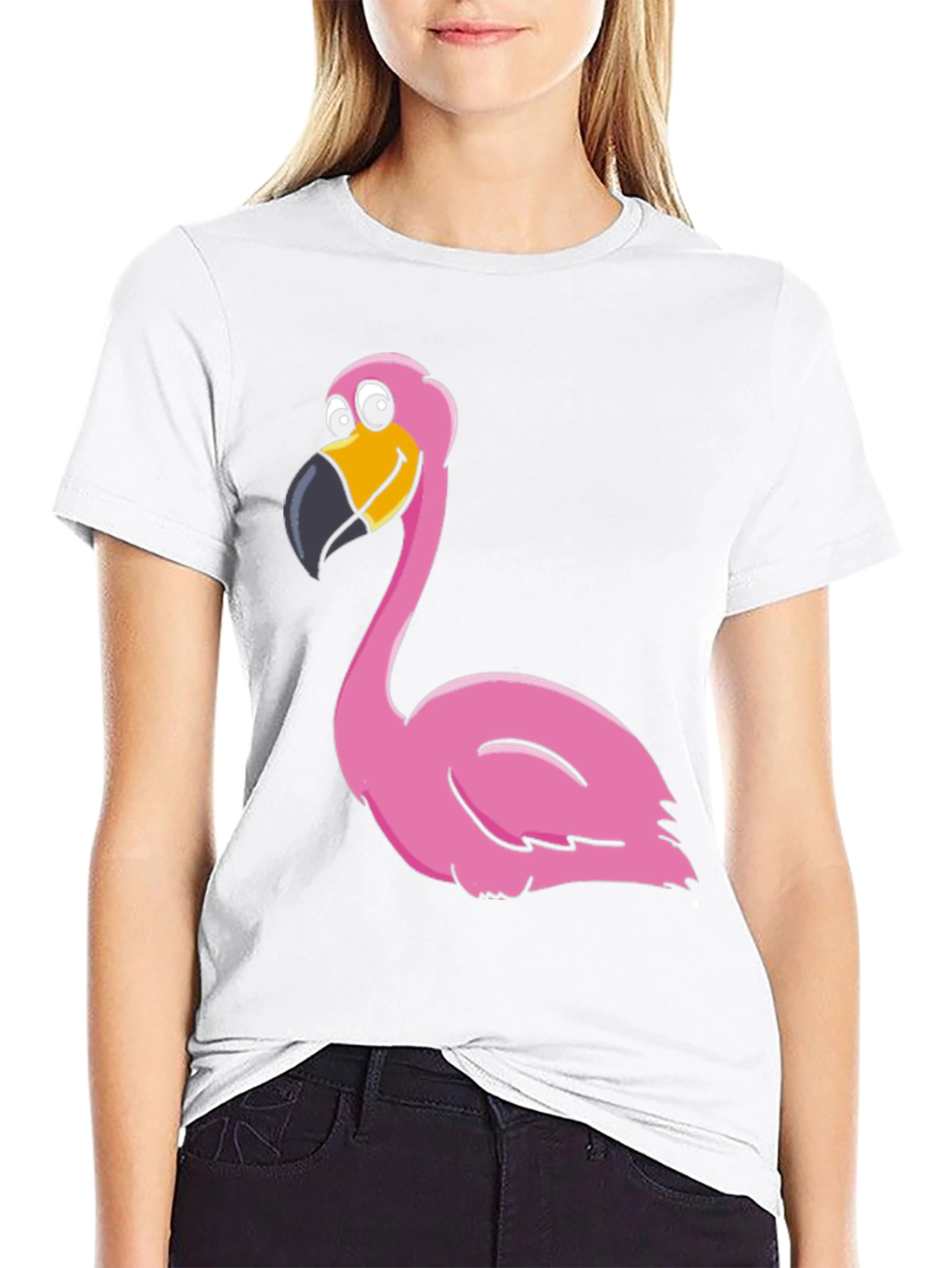 Funny Flamingo Graphic Print Tee