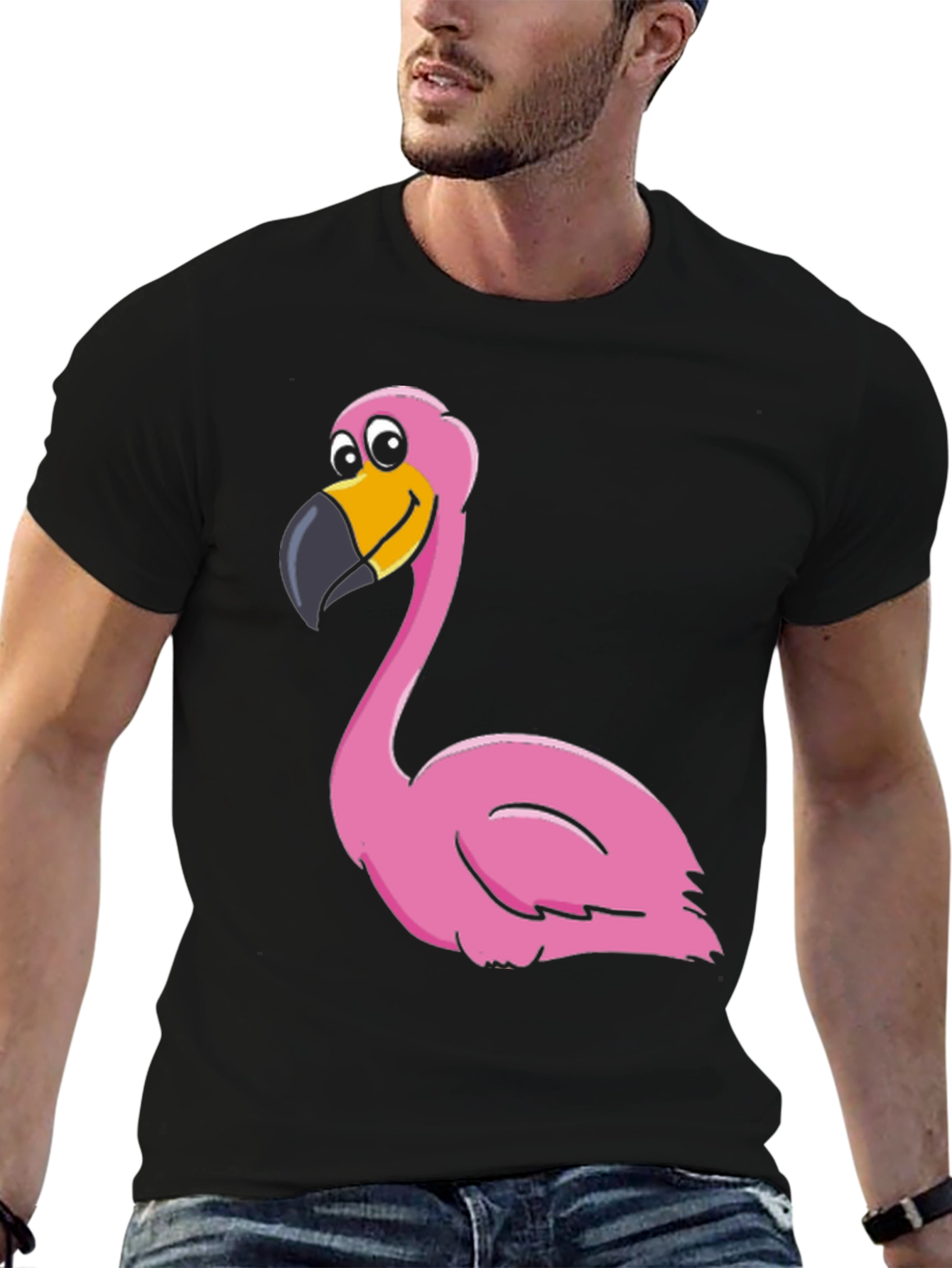 Funny Flamingo Graphic Print Tee