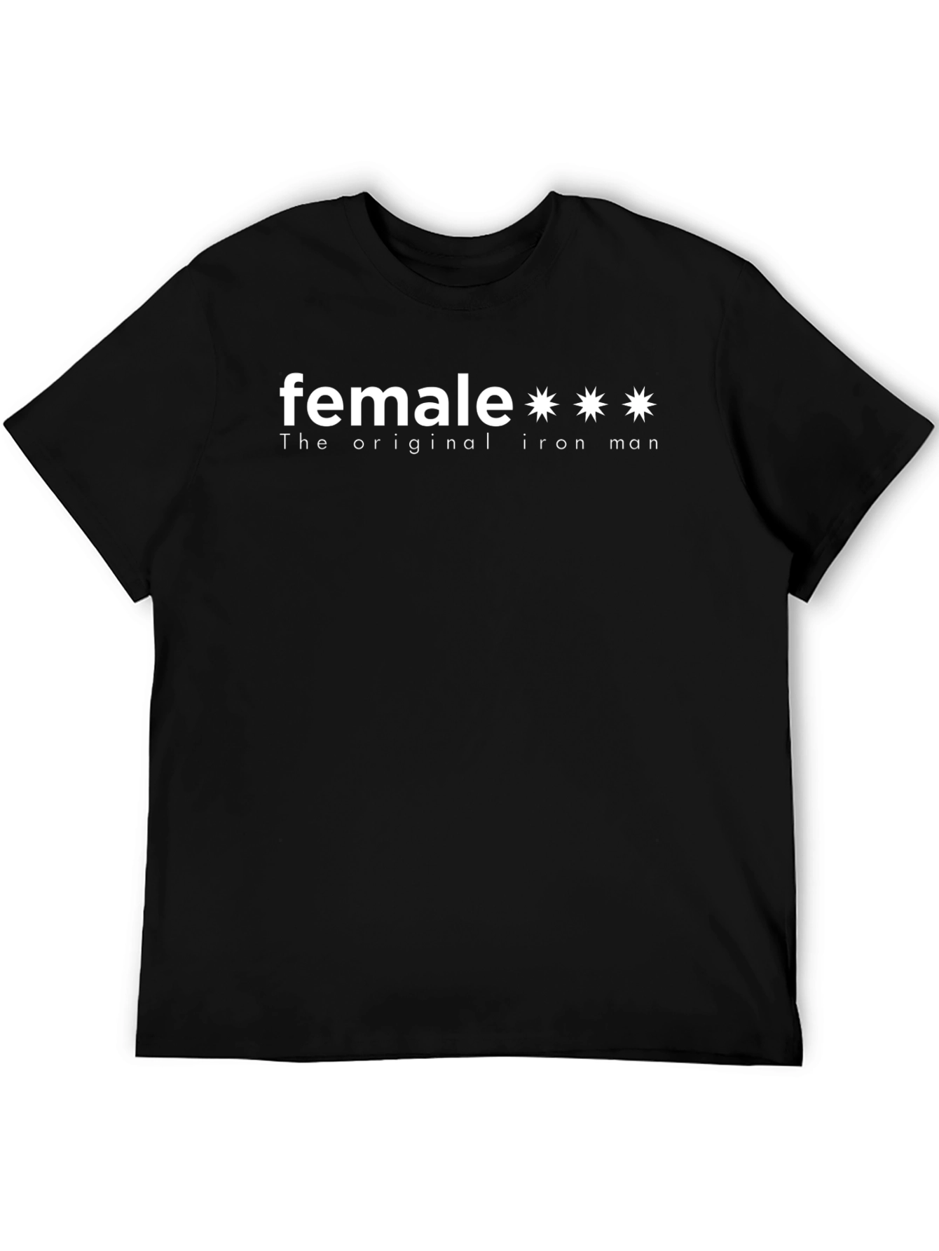 Female The Original Iron Man Black T-Shirt