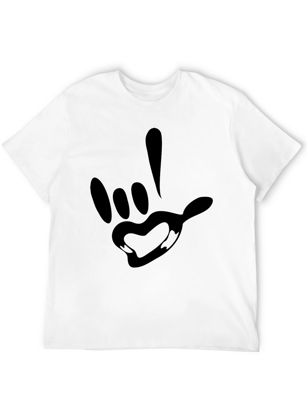 Black Graphic Tee - I Love You Hand Sign