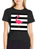 Stripped Flamingo Graphic Tee
