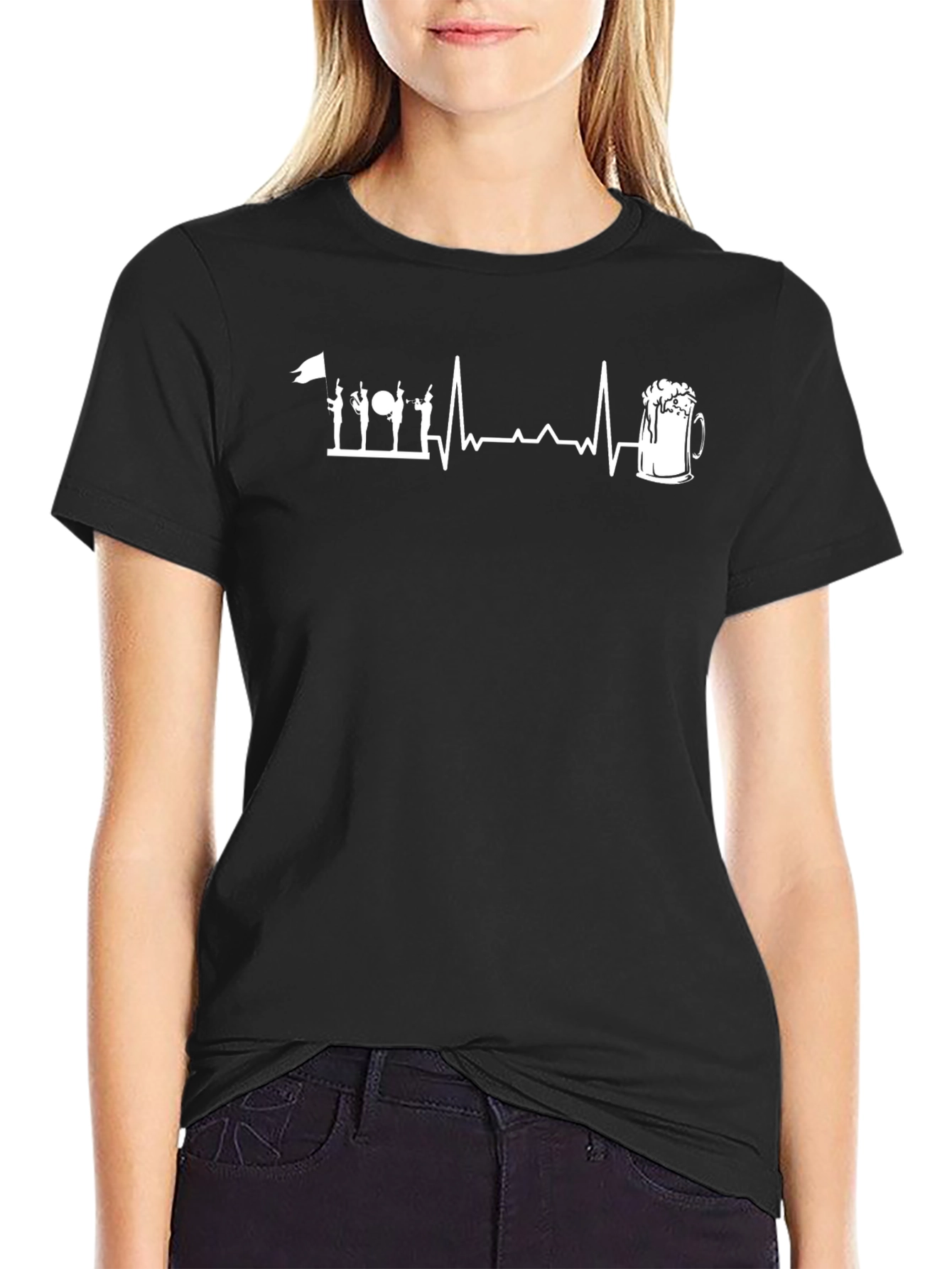 Marching Band & Beer Heartbeat T-Shirt