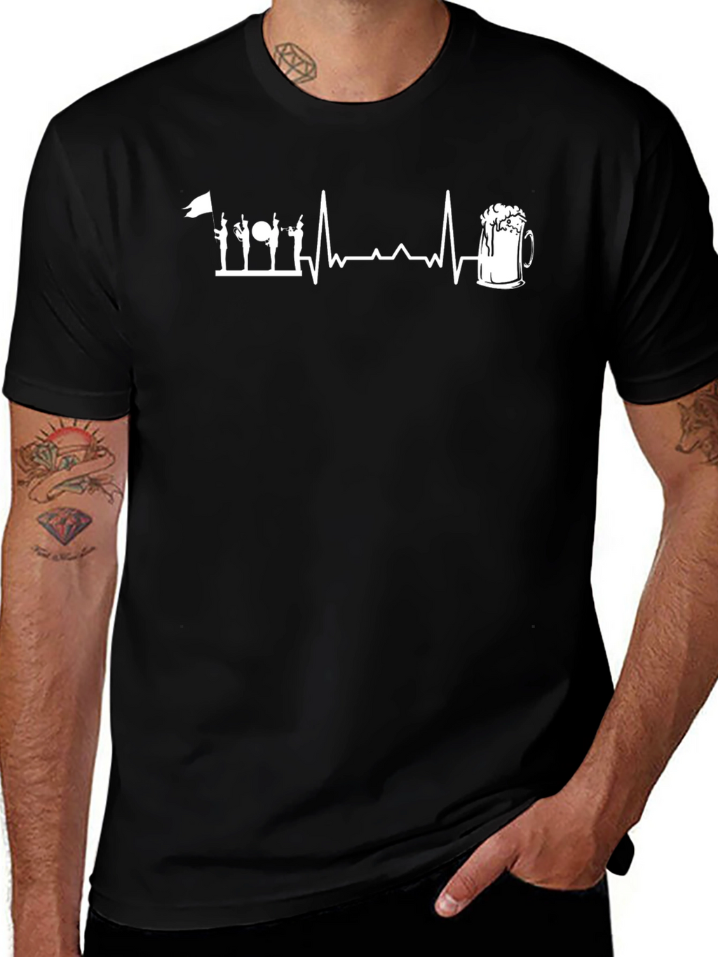Marching Band & Beer Heartbeat T-Shirt