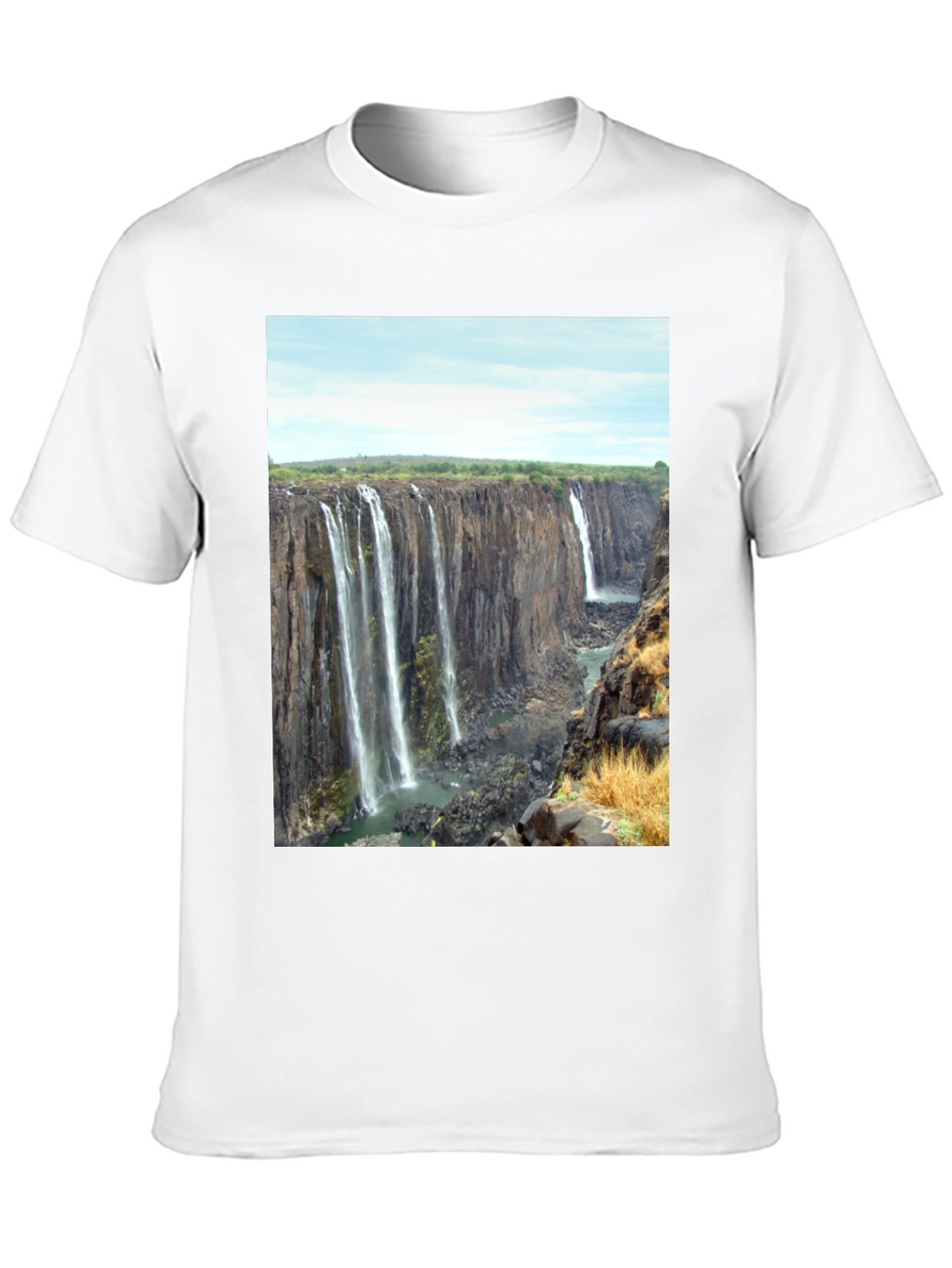 Waterfall Graphic Print T-Shirt - Black