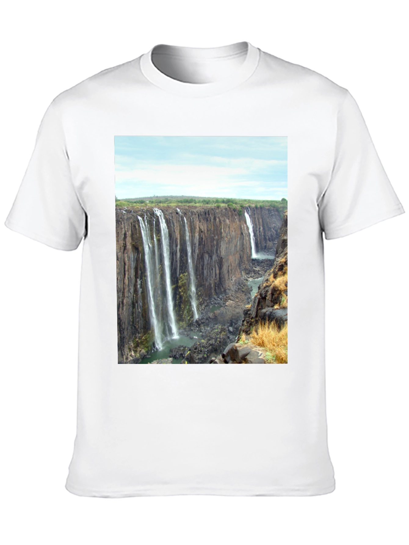 Waterfall Graphic Print T-Shirt - Black