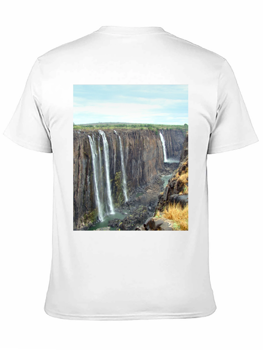 Waterfall Graphic Print T-Shirt - Black