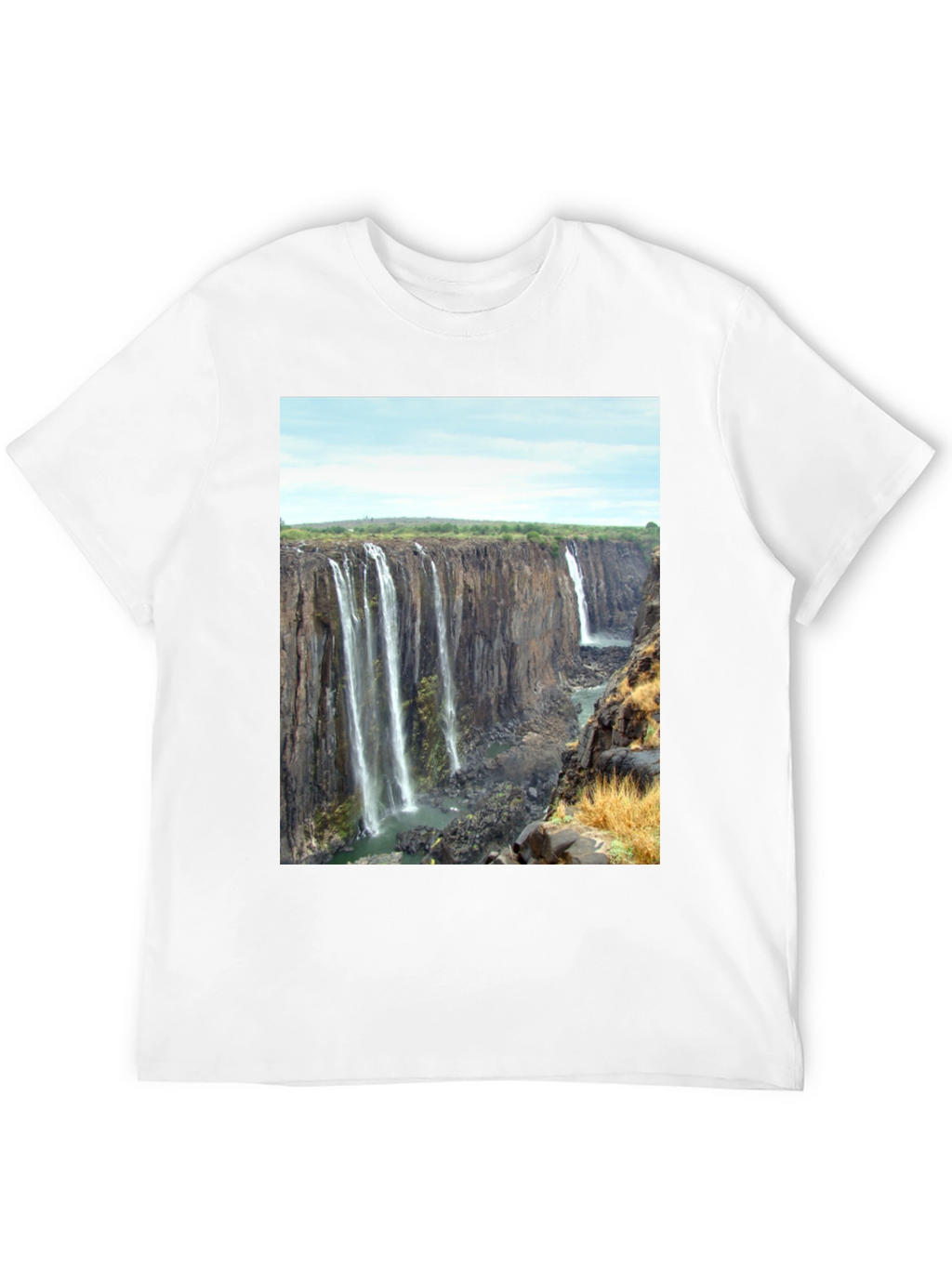 Waterfall Graphic Print T-Shirt - Black