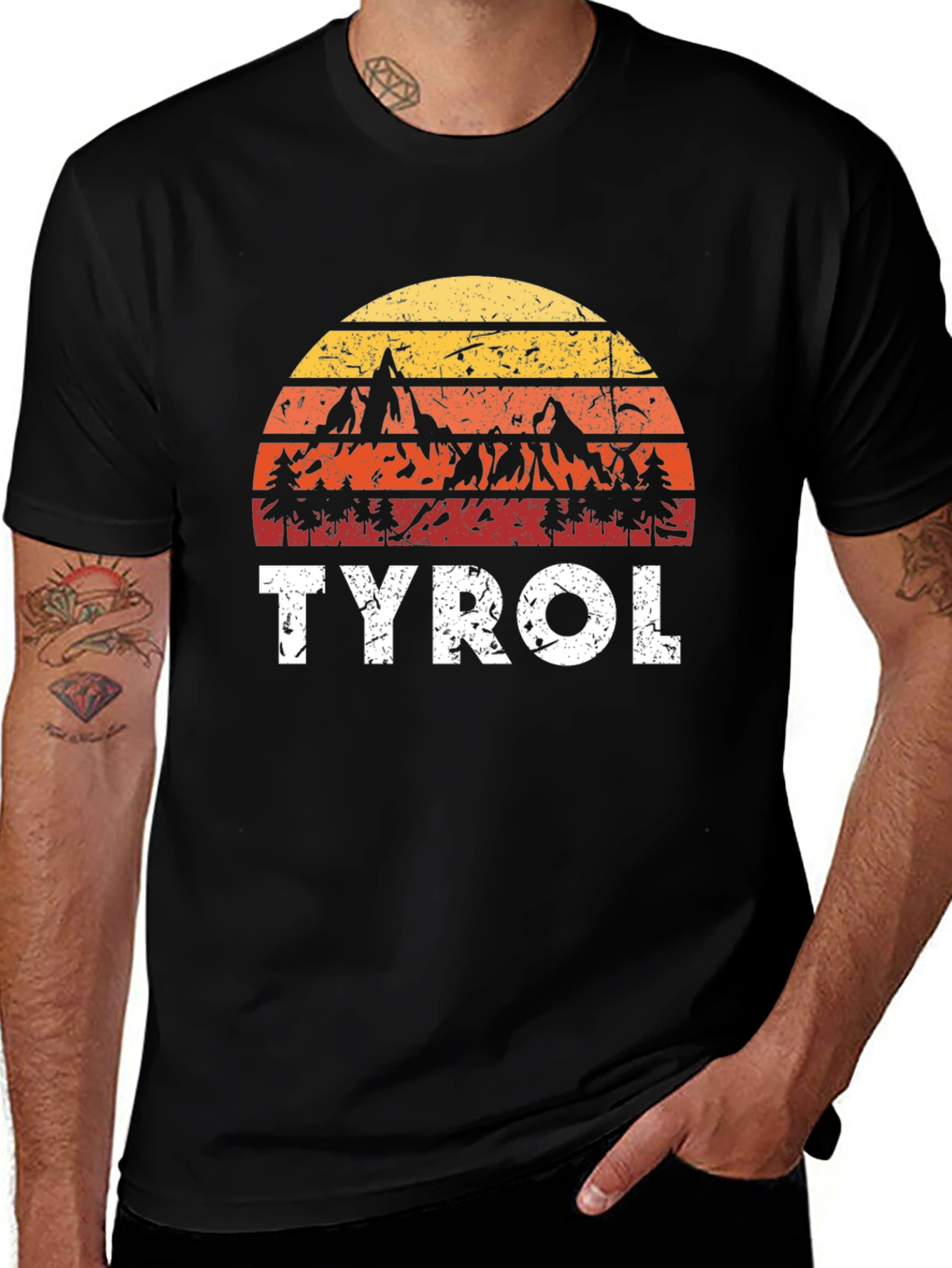 Tyrol Mountain Sunset Graphic T-Shirt