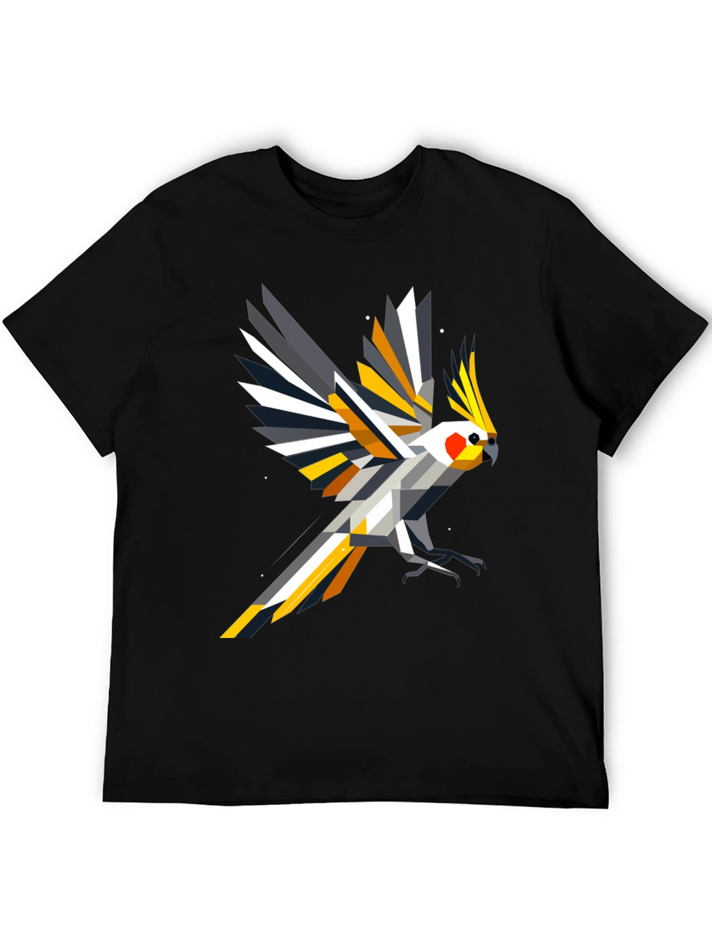 Geometric Cockatiel T-Shirt - Modern Bird Art Tee