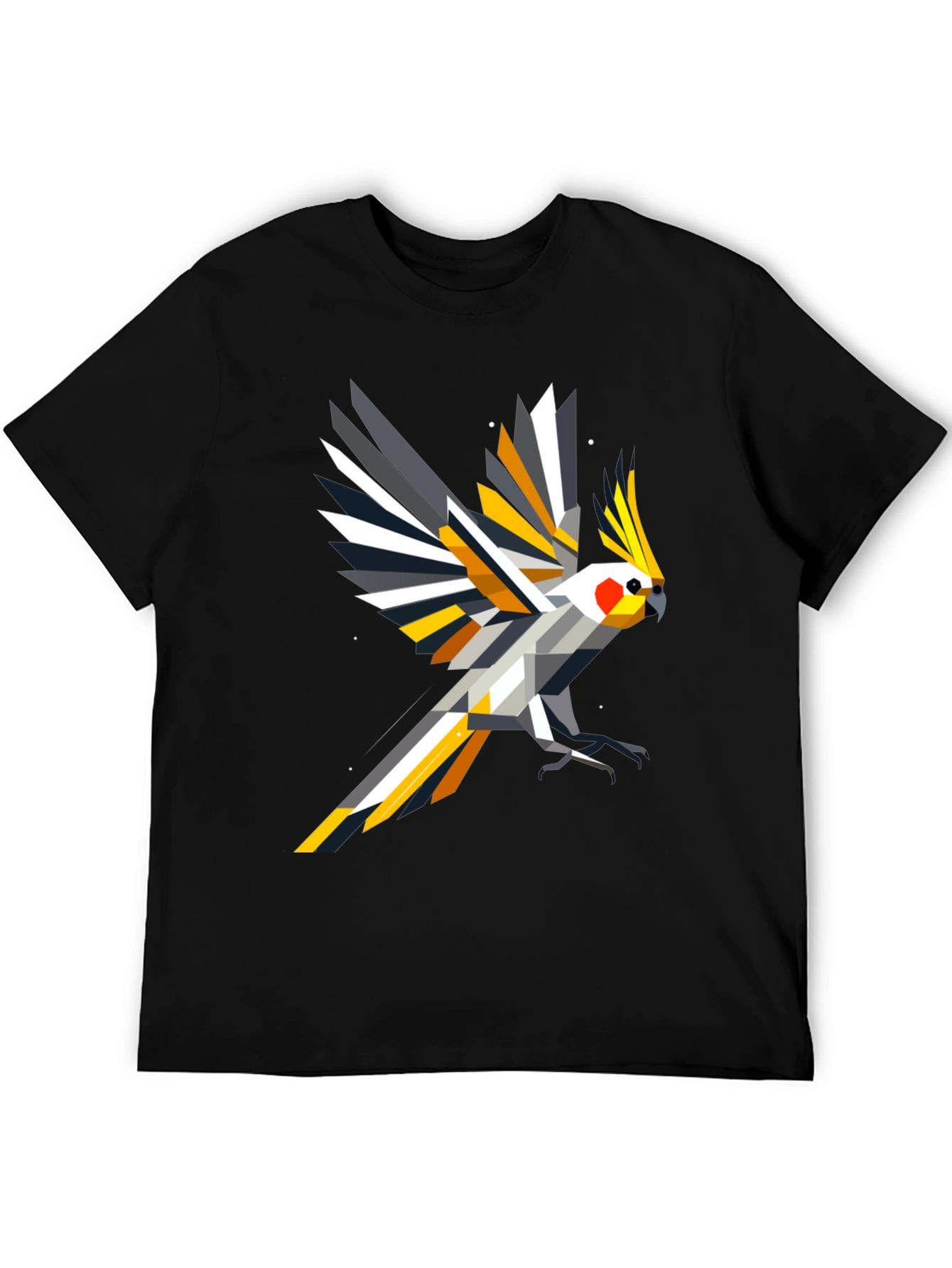 Geometric Cockatiel T-Shirt - Modern Bird Art Tee