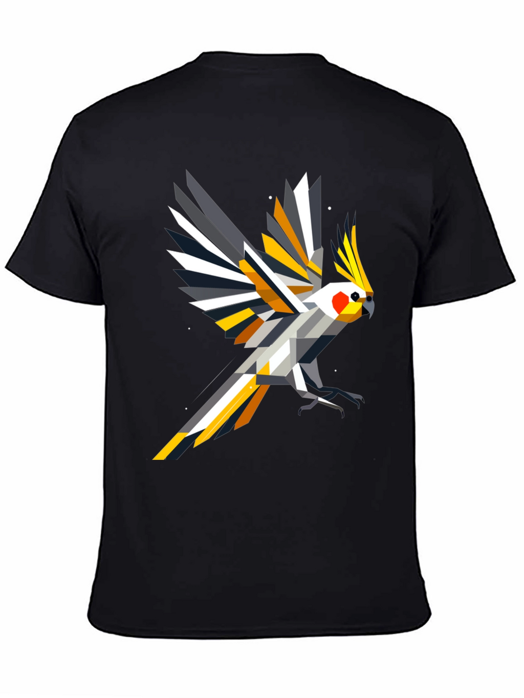 Geometric Cockatiel T-Shirt - Modern Bird Art Tee