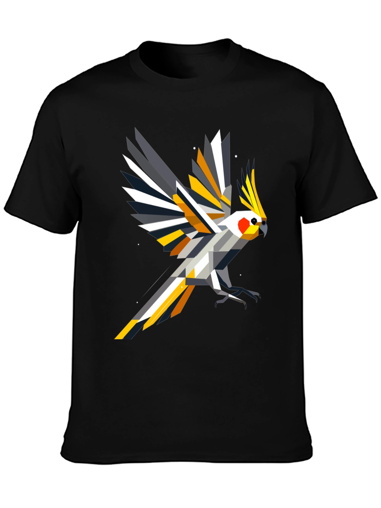 Geometric Cockatiel T-Shirt - Modern Bird Art Tee
