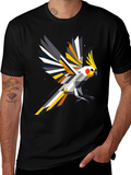Geometric Cockatiel T-Shirt - Modern Bird Art Tee