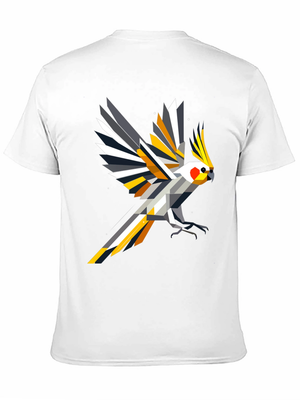Geometric Cockatiel T-Shirt - Modern Bird Art Tee