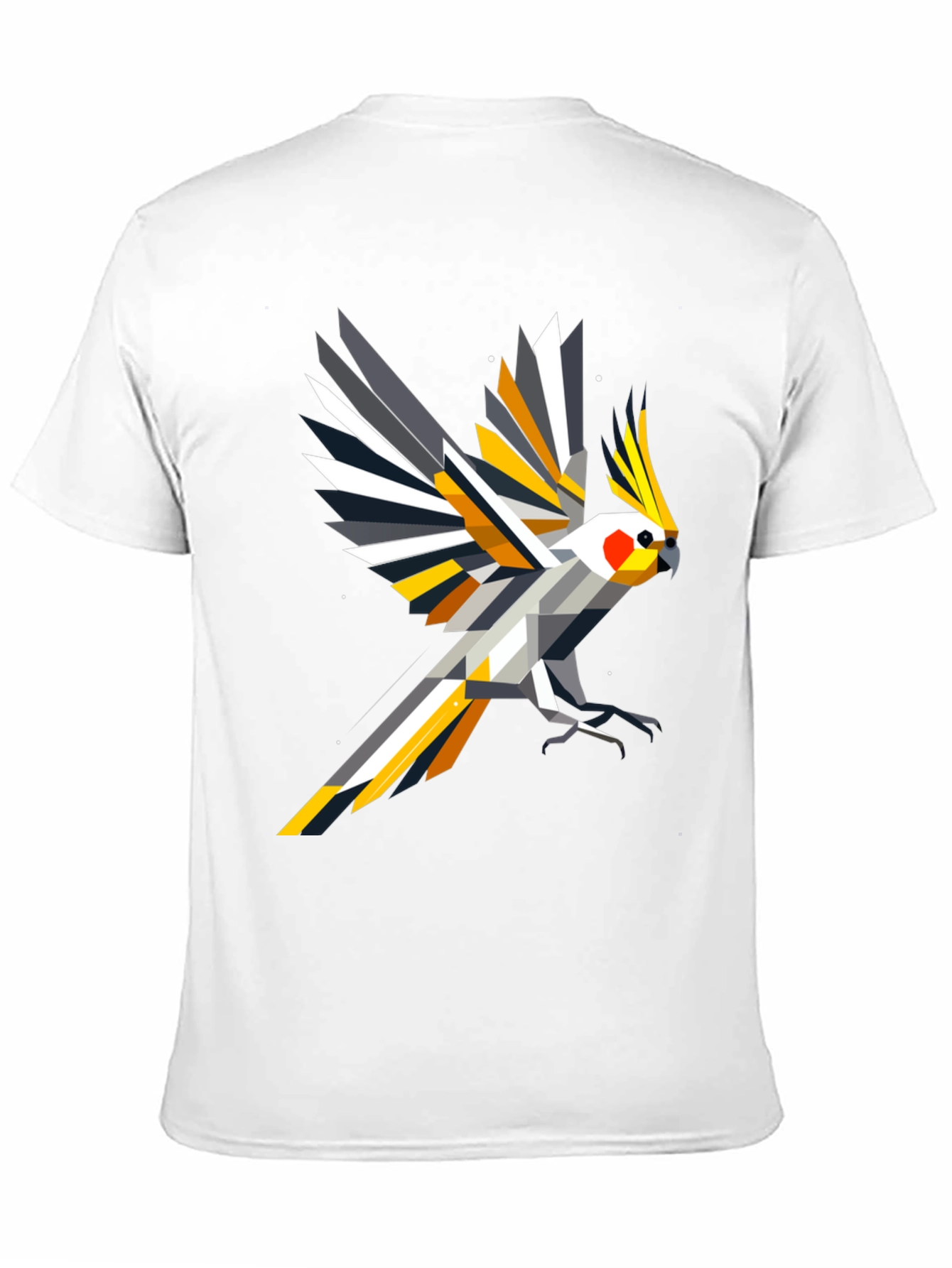 Geometric Cockatiel T-Shirt - Modern Bird Art Tee