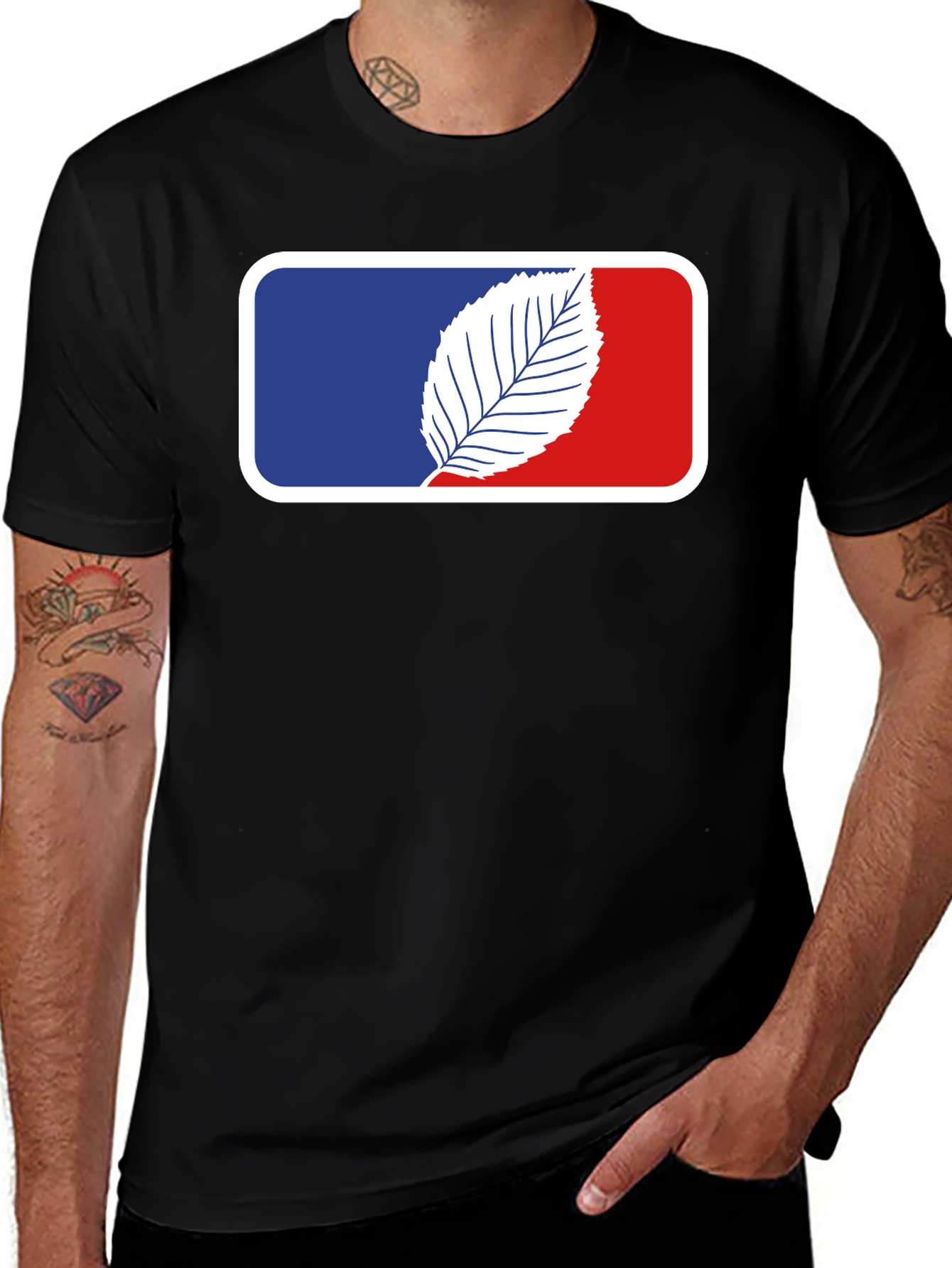 Leaf Logo Black T-Shirt