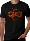 Stylized Graphic Print Black T-Shirt