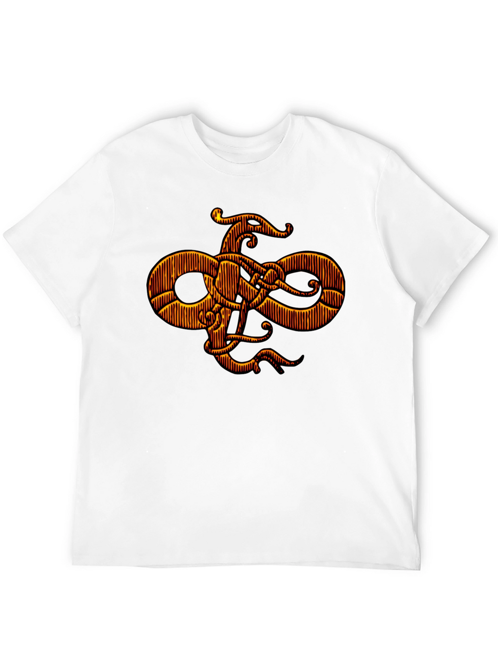 Stylized Graphic Print Black T-Shirt