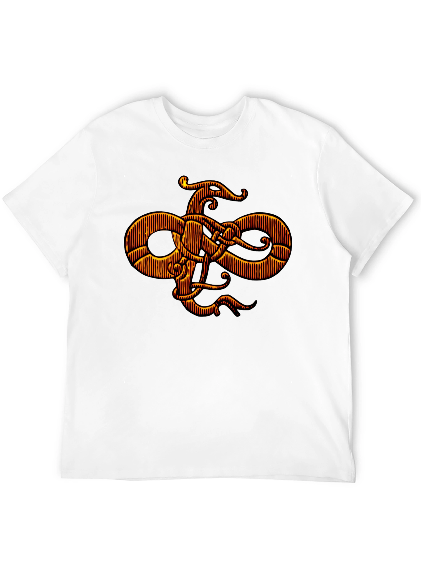 Stylized Graphic Print Black T-Shirt