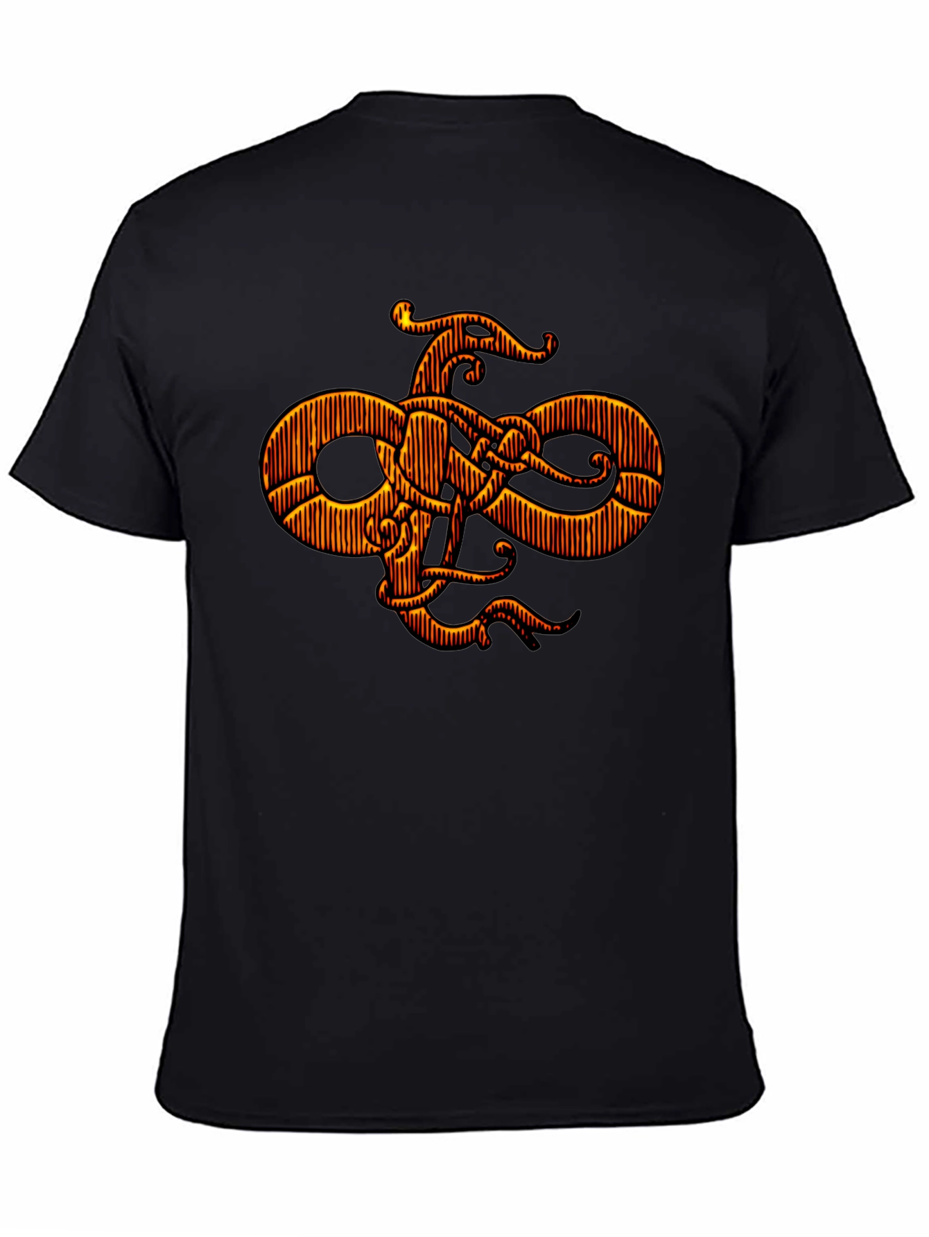 Stylized Graphic Print Black T-Shirt