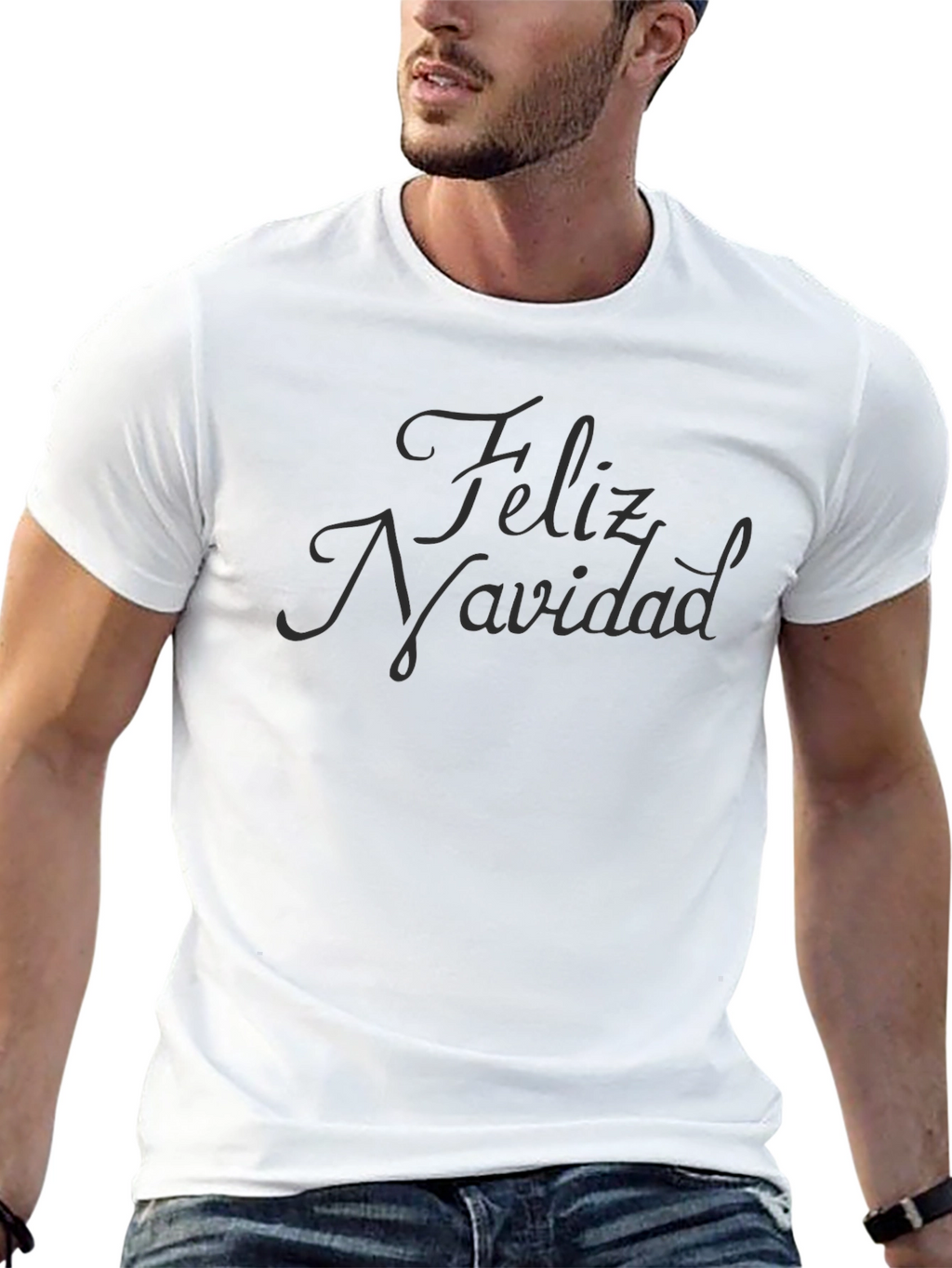 Feliz Navidad Holiday Tee - Mens Black Graphic T-Shirt