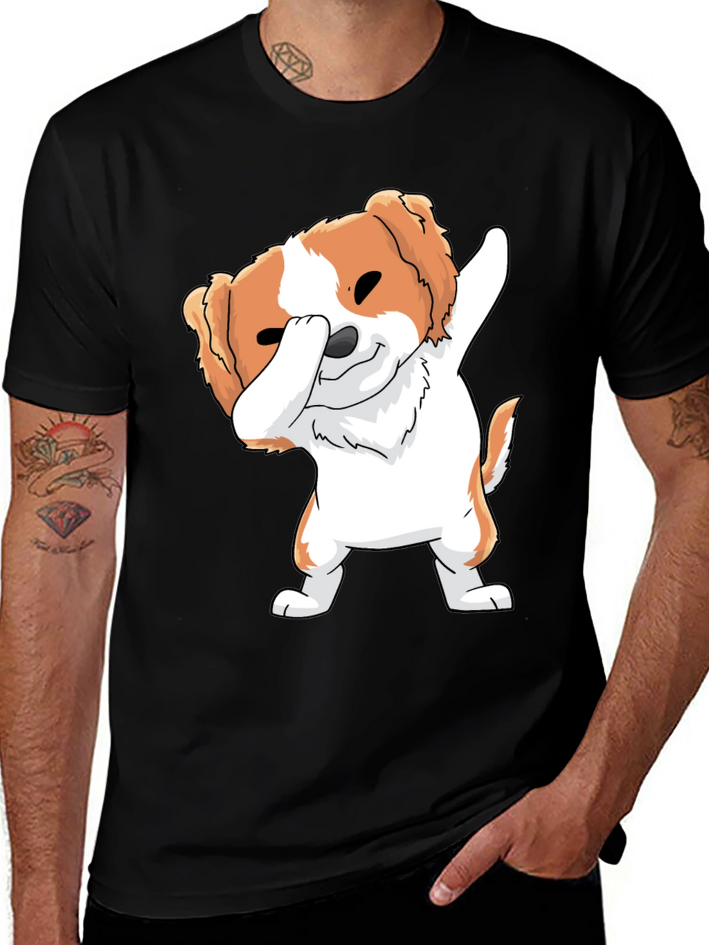 Dog Dab Black T-Shirt