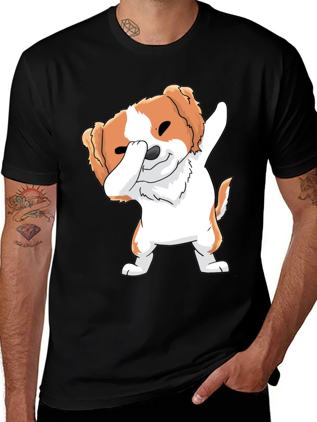 Dog Dab Black T-Shirt