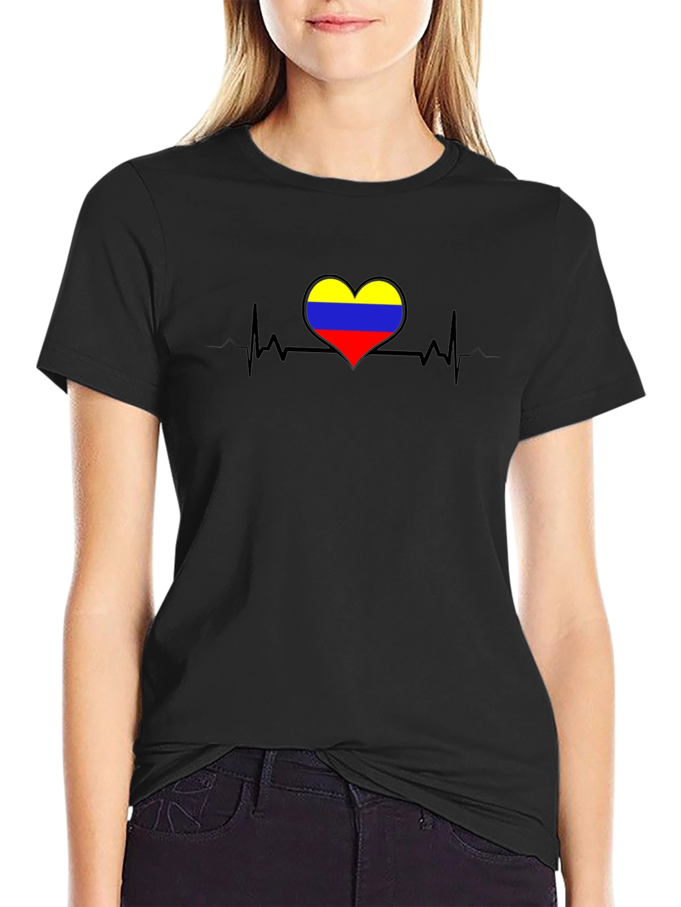 Colombia Heartbeat Black T-Shirt