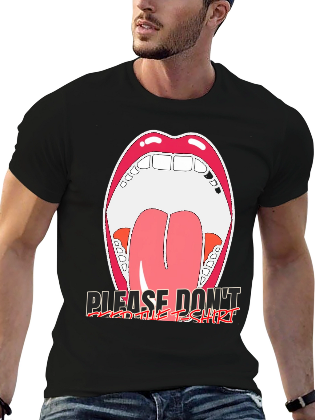 Open Mouth Graphic Tee - Please Dont