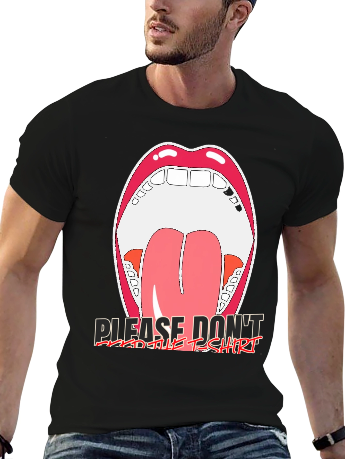 Open Mouth Graphic Tee - Please Dont