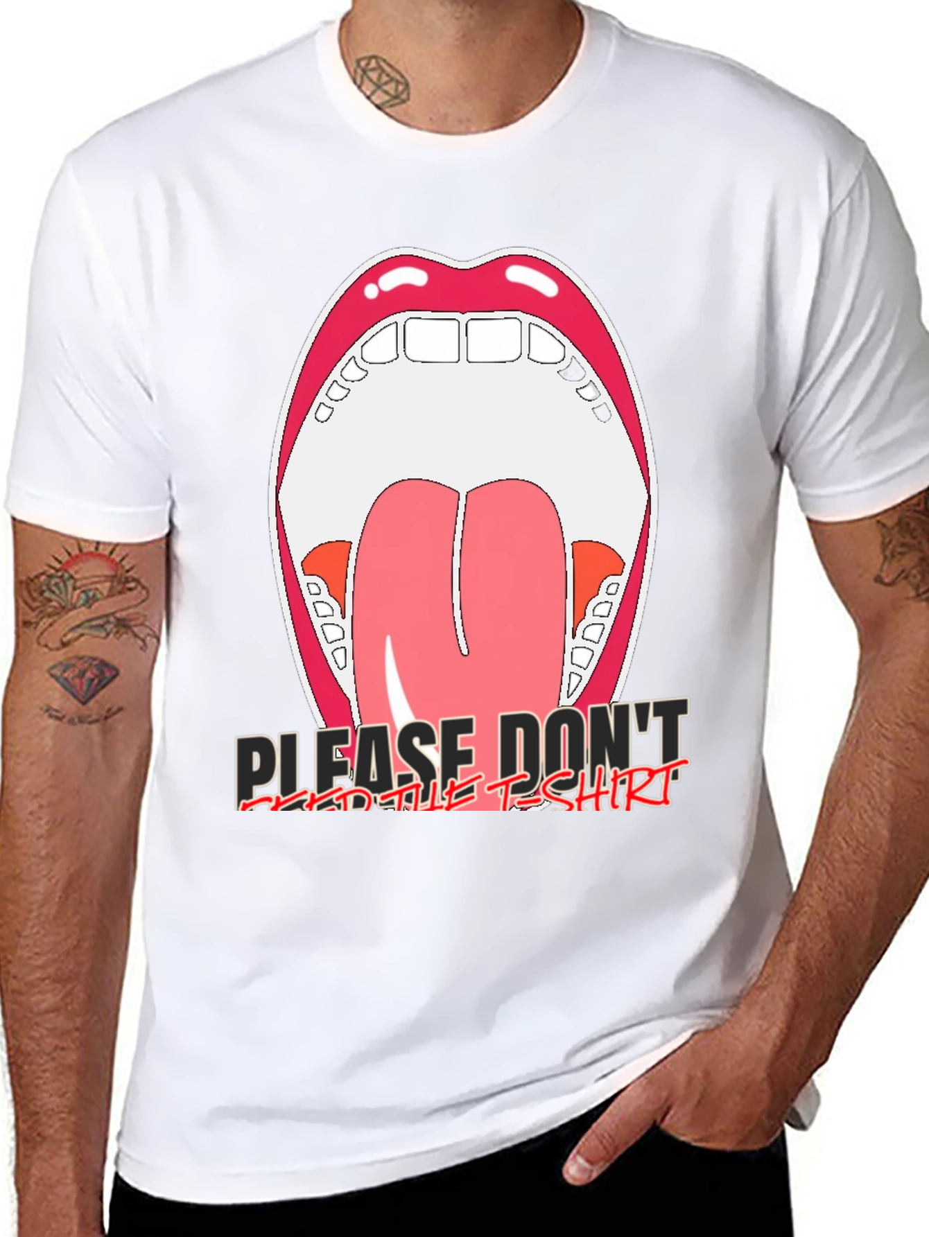 Open Mouth Graphic Tee - Please Dont