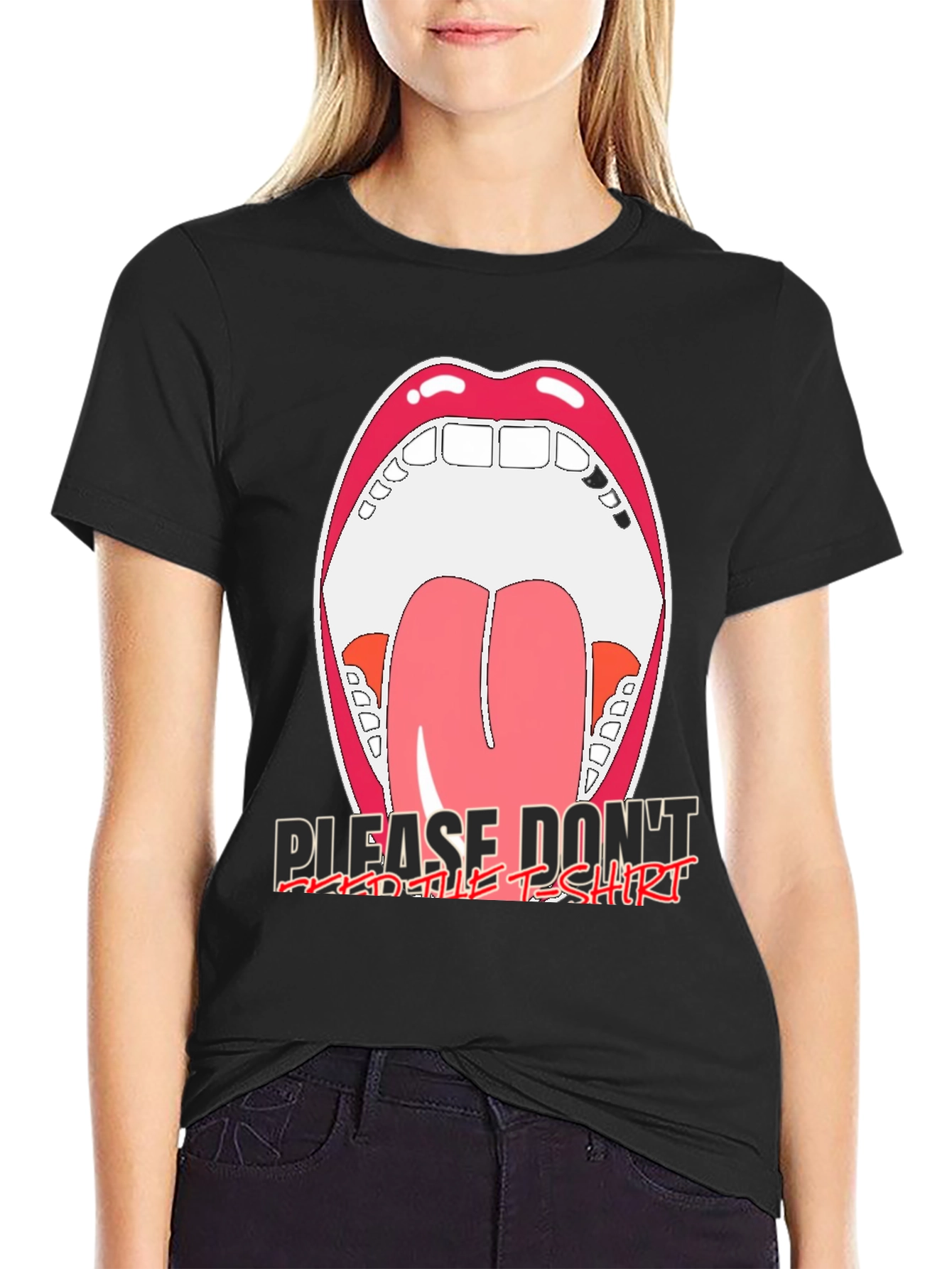 Open Mouth Graphic Tee - Please Dont