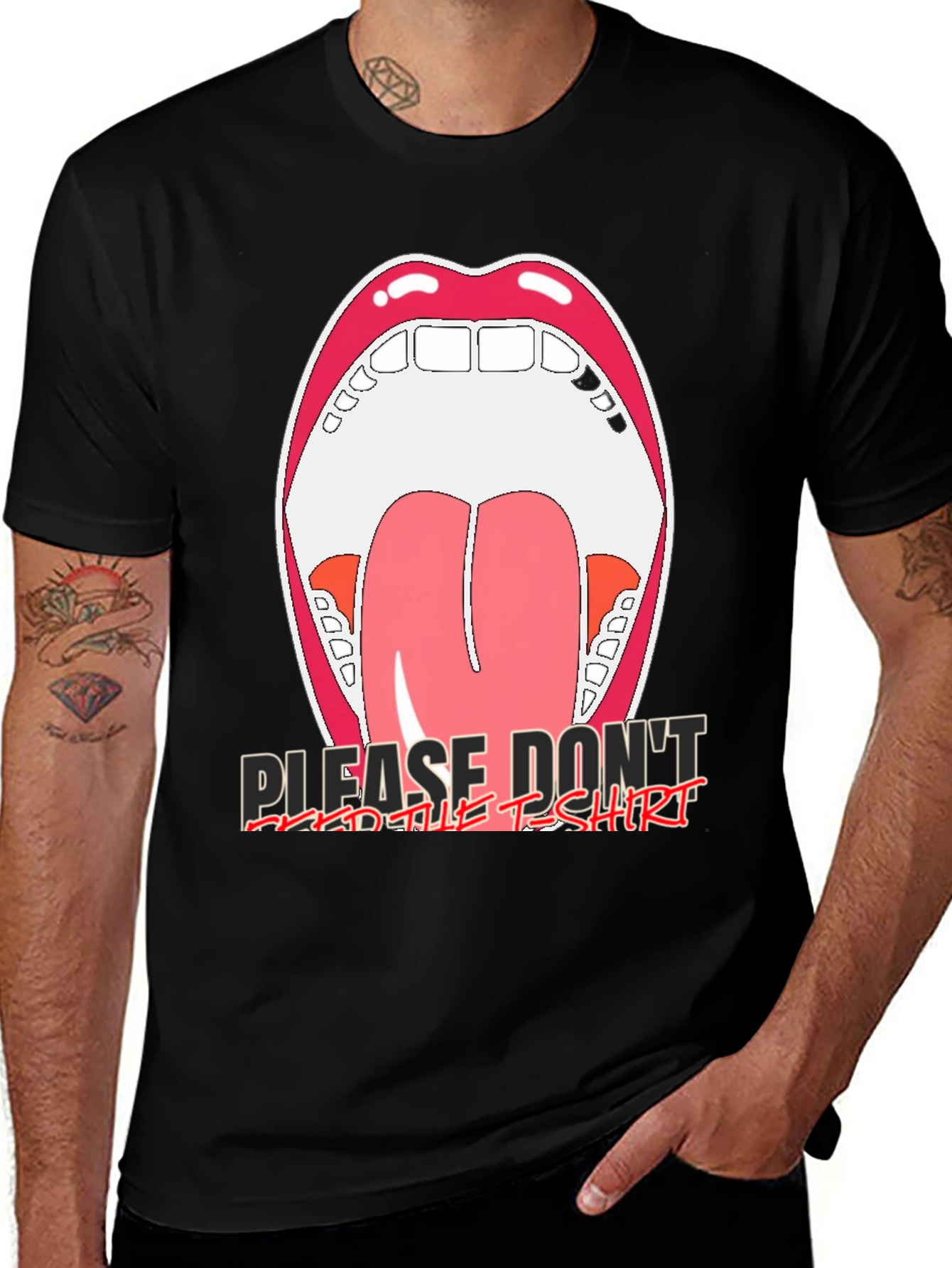 Open Mouth Graphic Tee - Please Dont