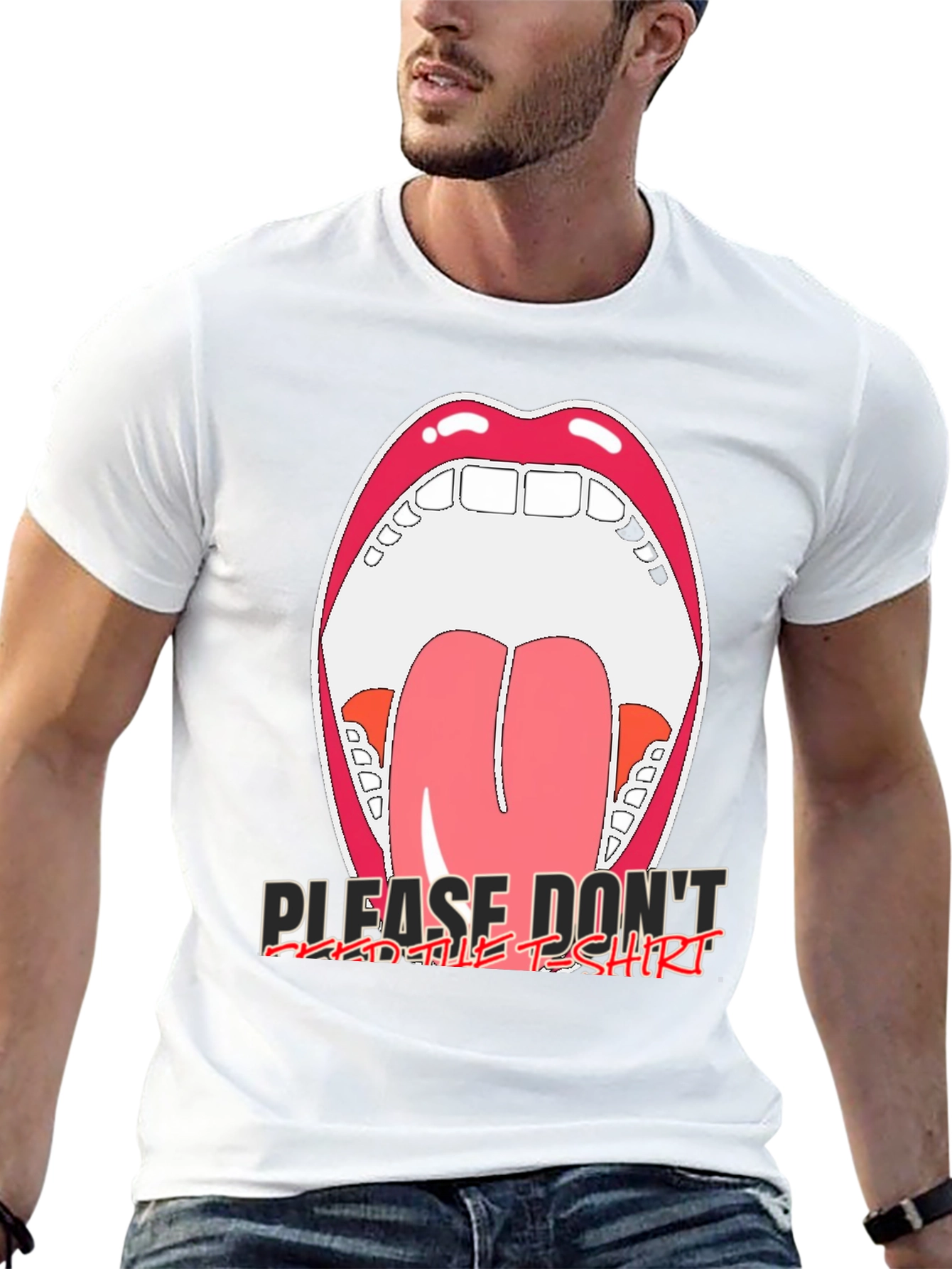 Open Mouth Graphic Tee - Please Dont