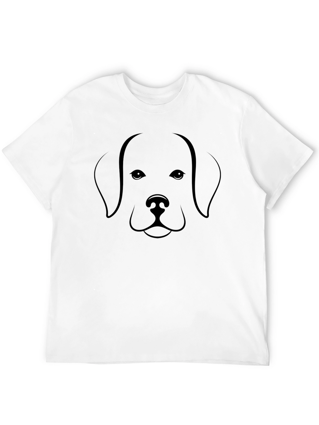 Dog Face Graphic Print Black T-Shirt
