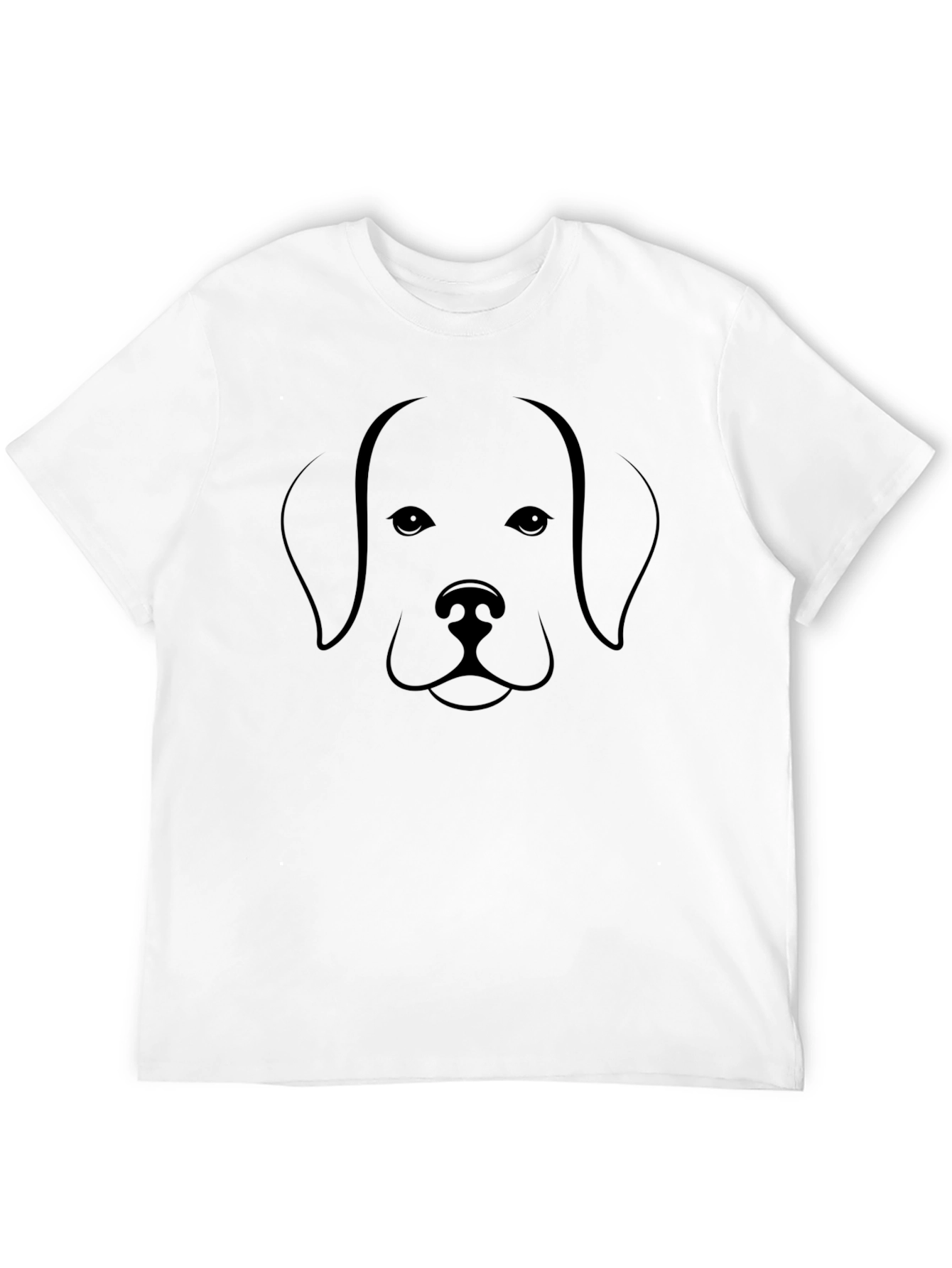 Dog Face Graphic Print Black T-Shirt